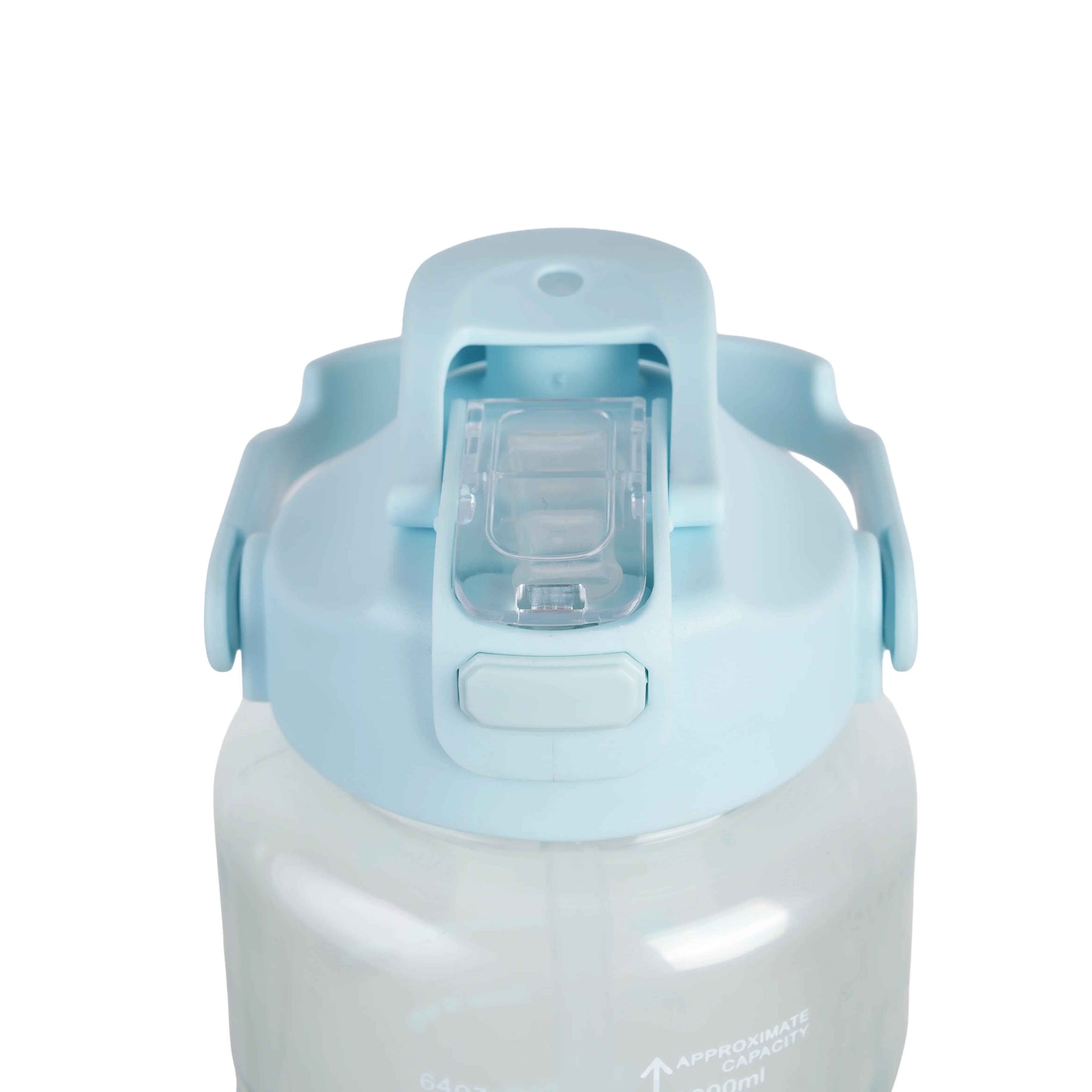 Premium Transparent Motivational Water Bottle in Sky Blue
