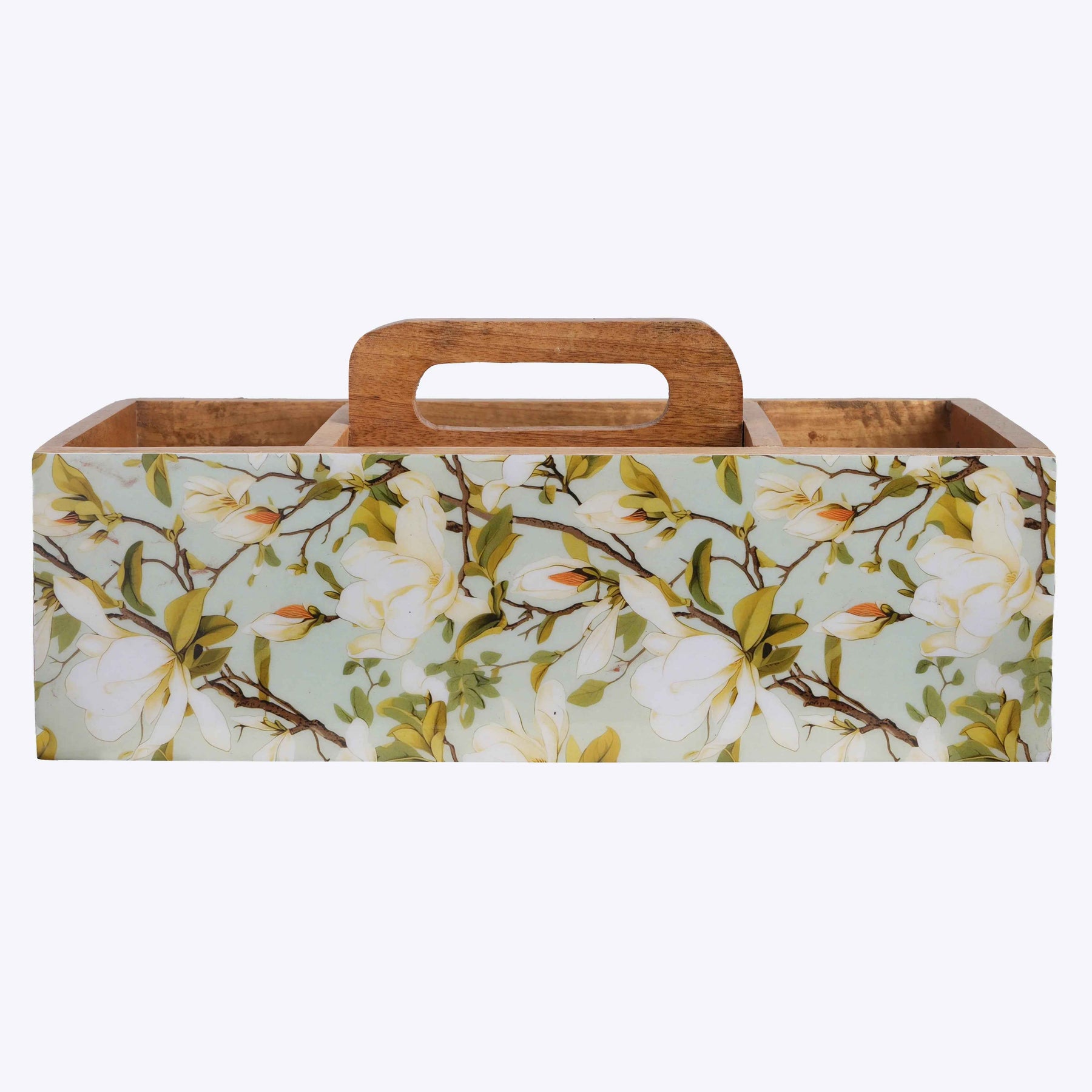 Wooden Tissue and Cutlery Holder Stand in Tropical