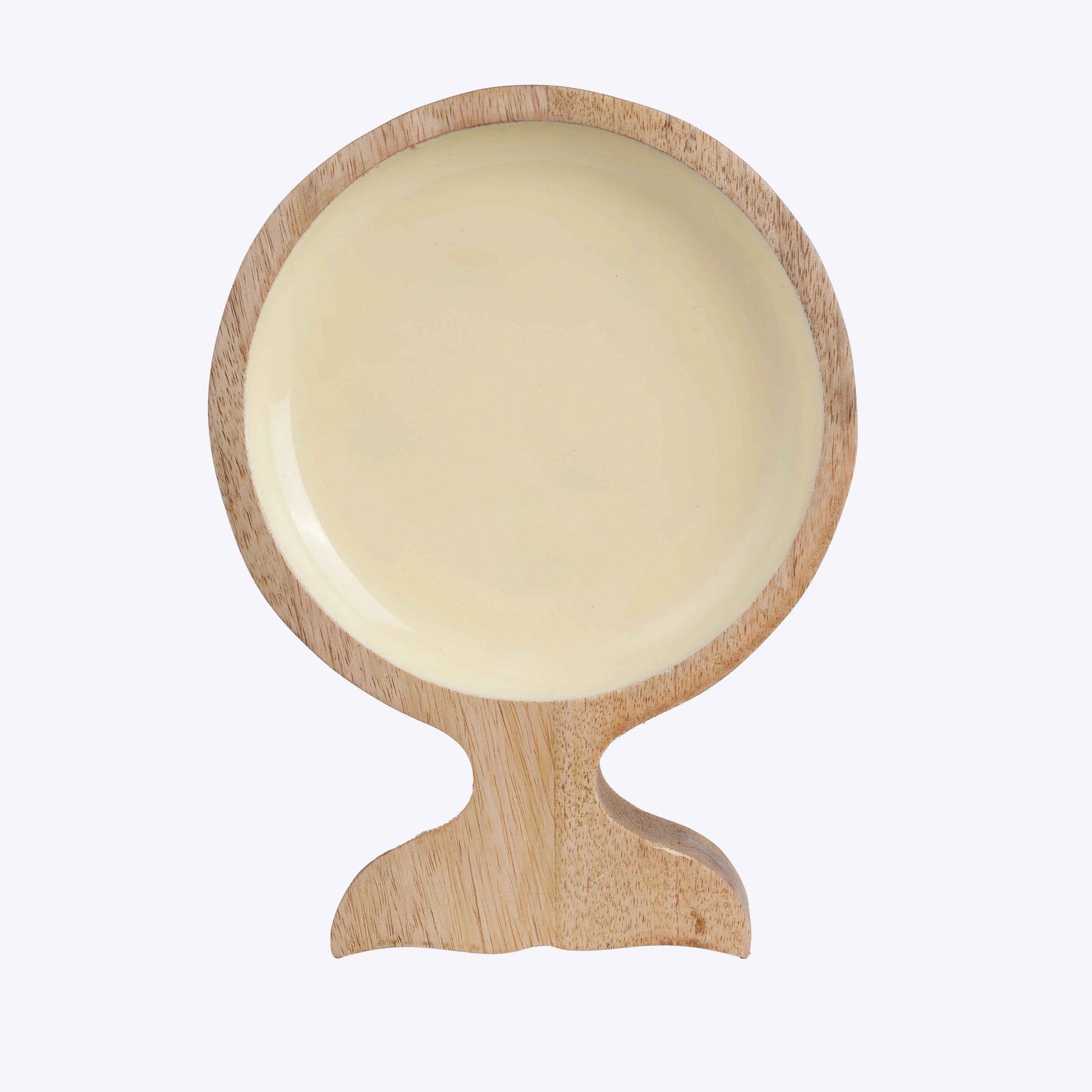 Decorative Wooden Snack Serving Platter with Handle