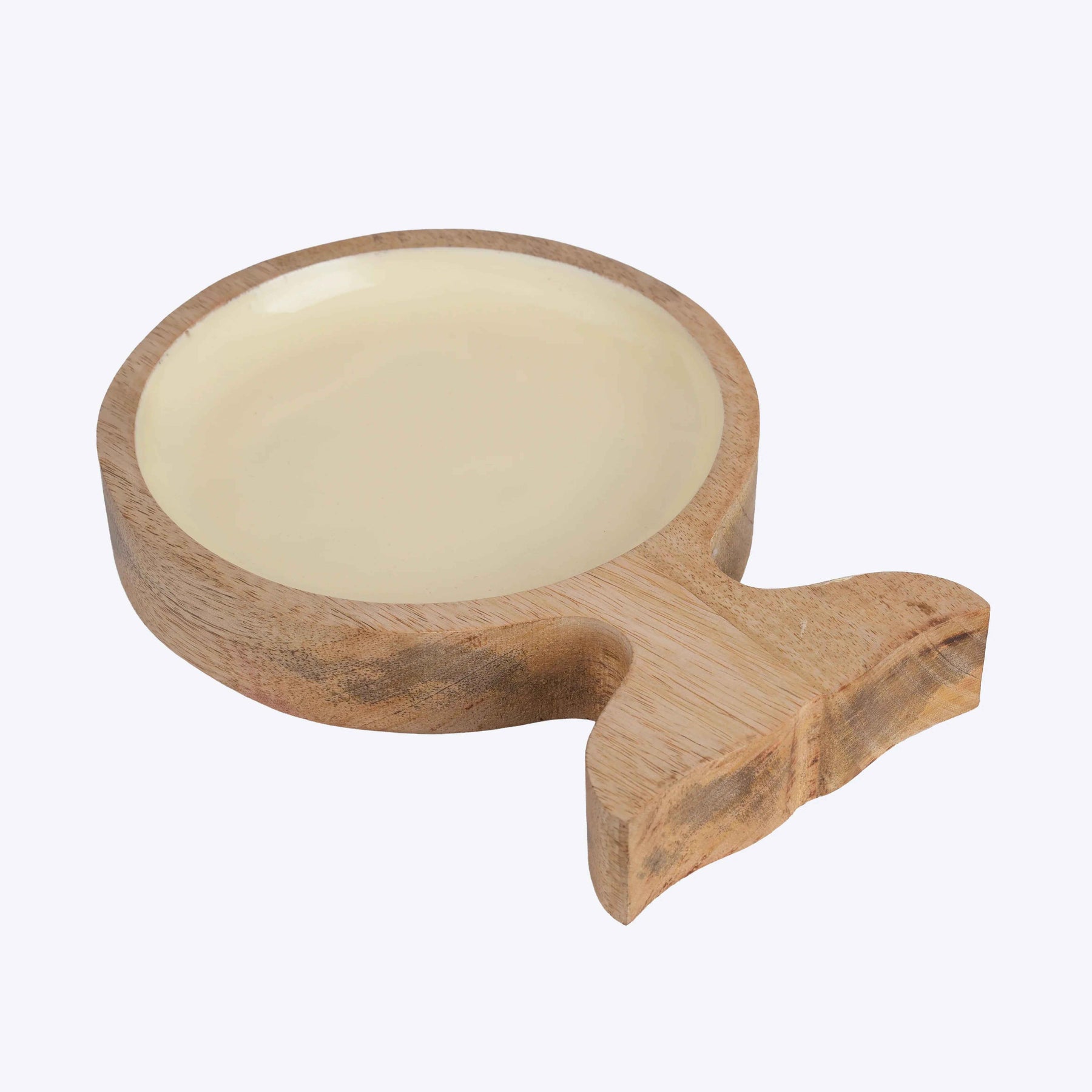 Decorative Wooden Snack Serving Platter with Handle