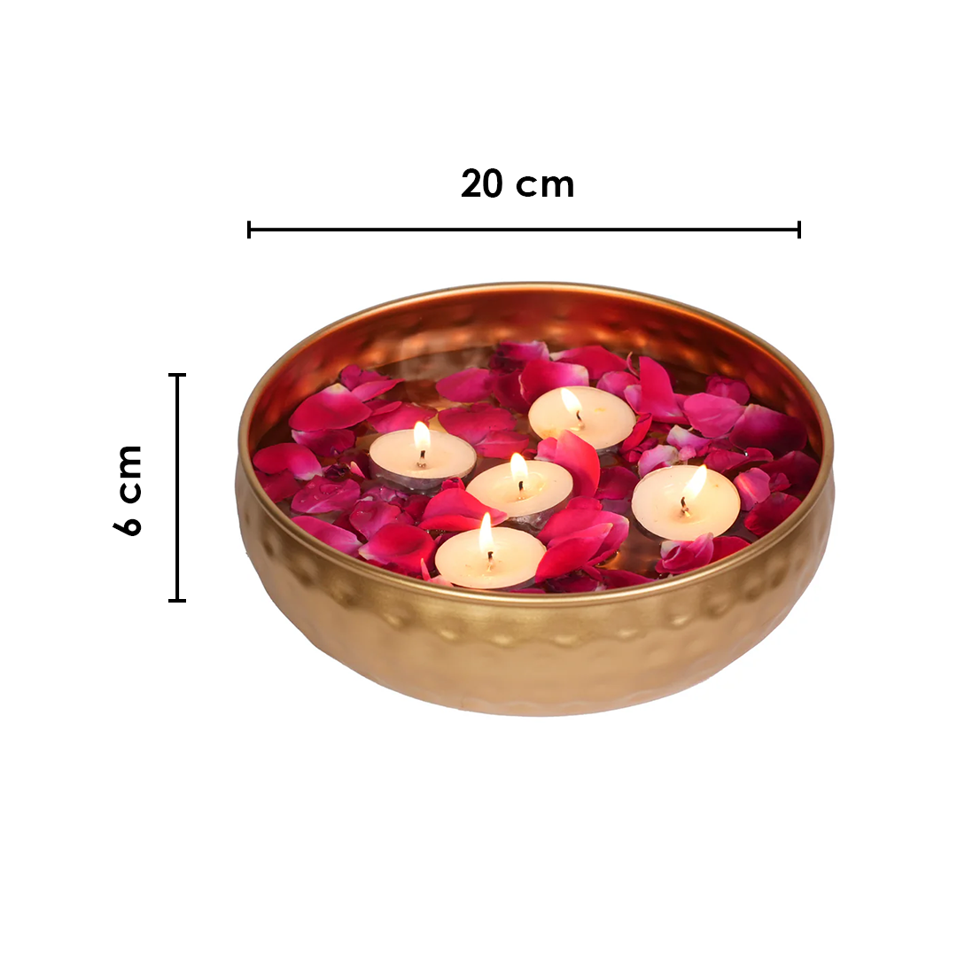 Decorative Hammered Metal Urli Bowl