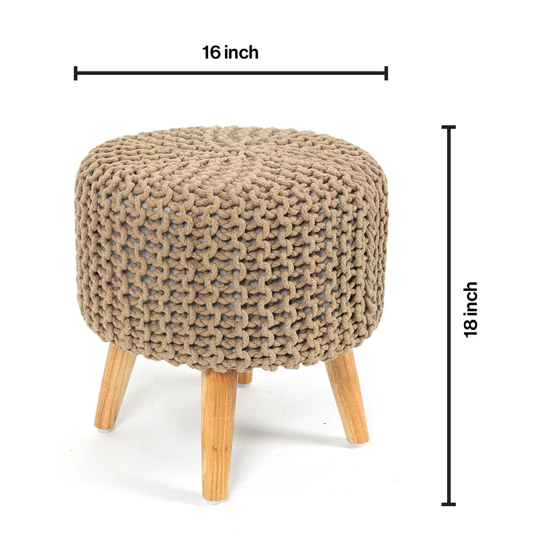 Dori Pouf Stool in Cream-Set of 2