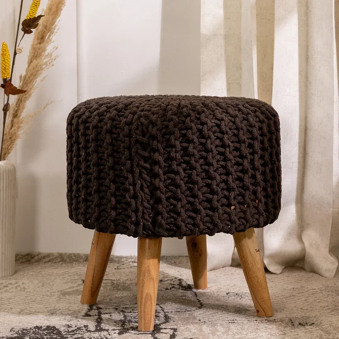 Dori Pouffe Stool in Oak Brown