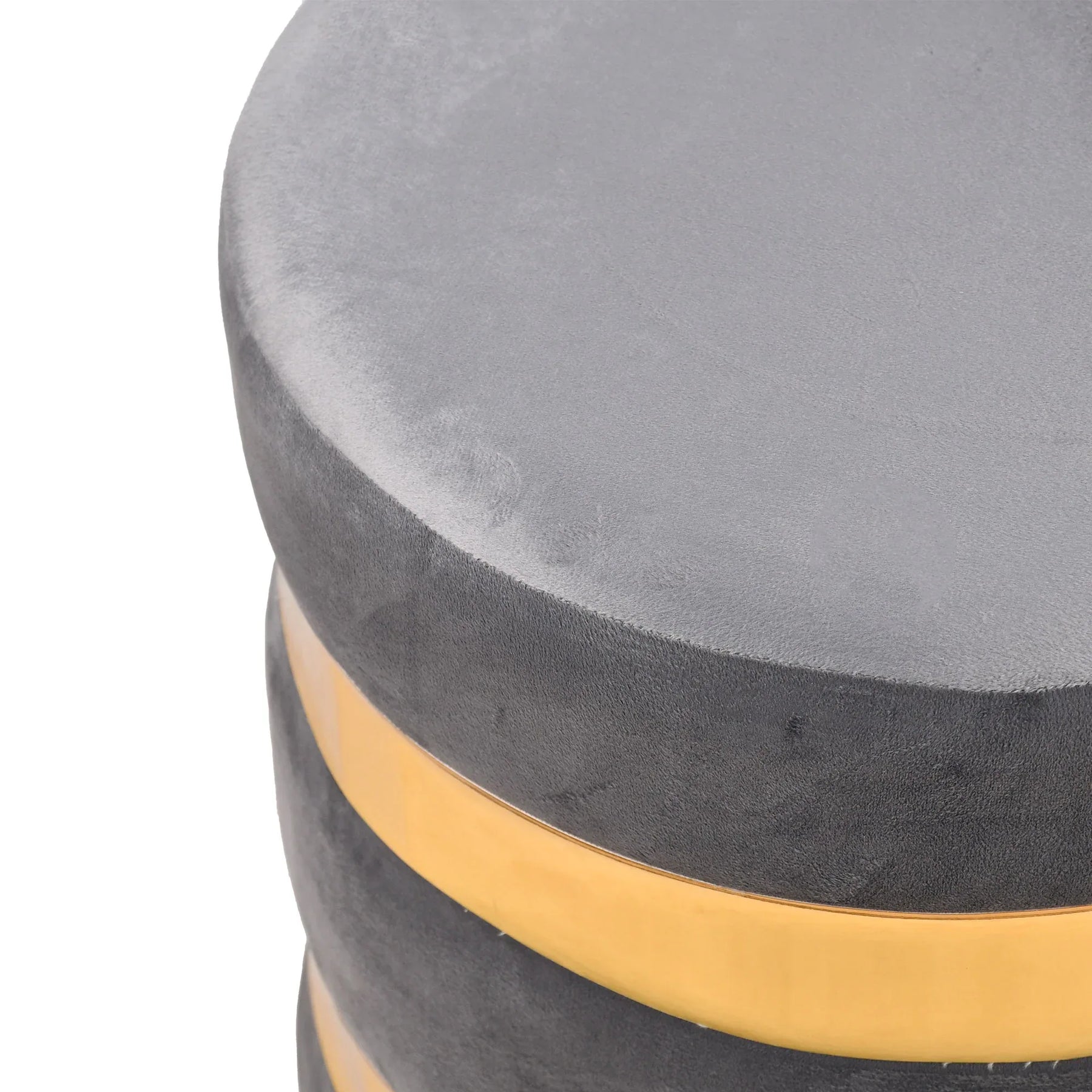 Ottoman Drum Stool Grey 3