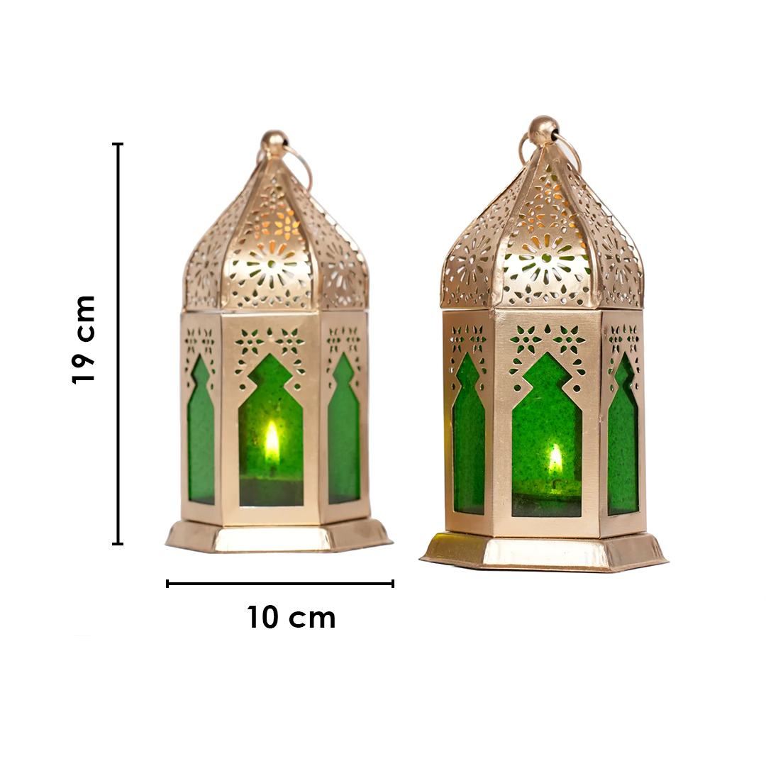 Emerald Moroccan Lanterns Set of 2
