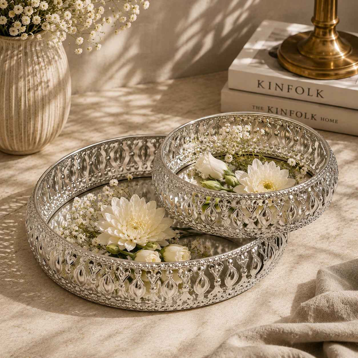 German Silver Serving Trays Set of 2