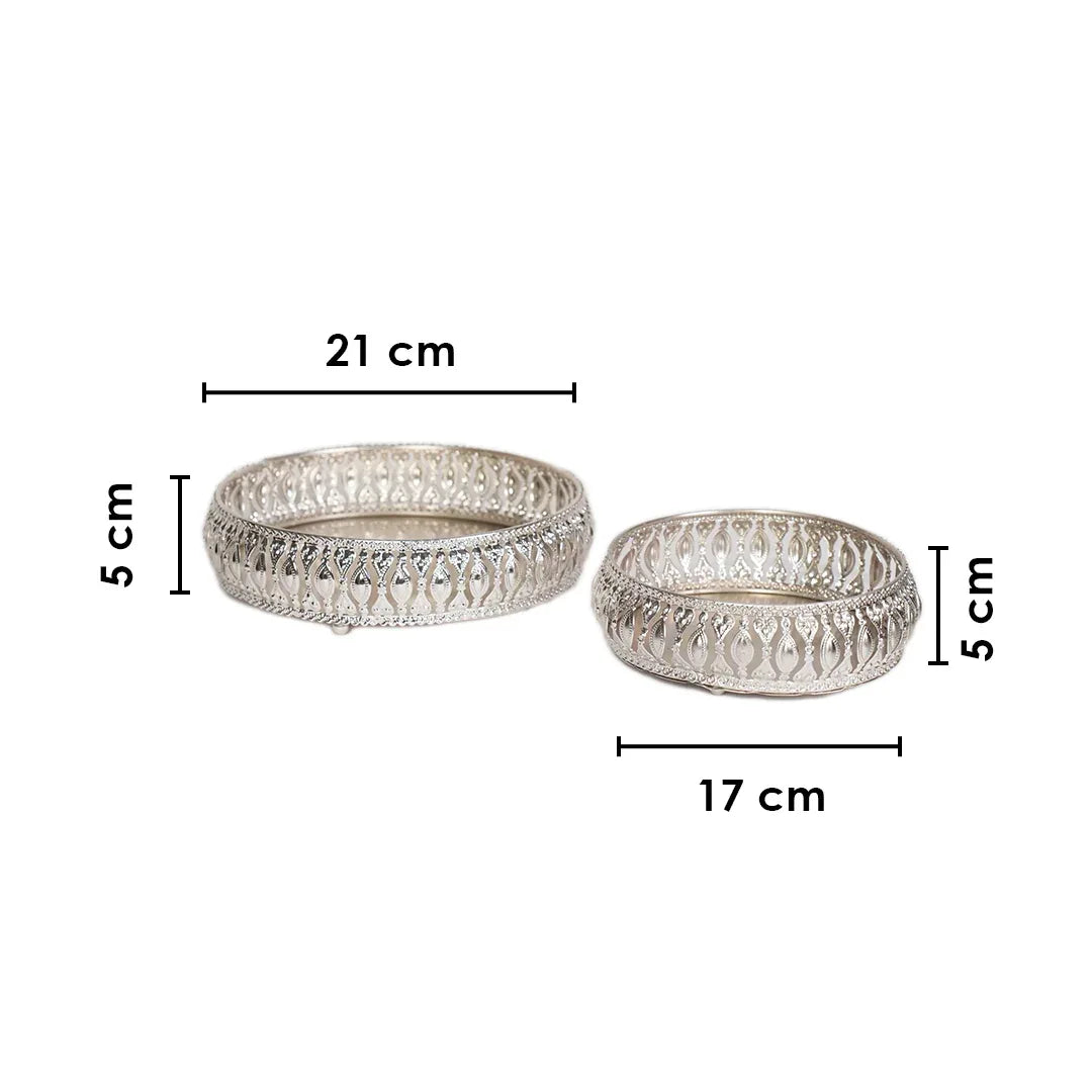 German Silver Serving Trays Set of 2