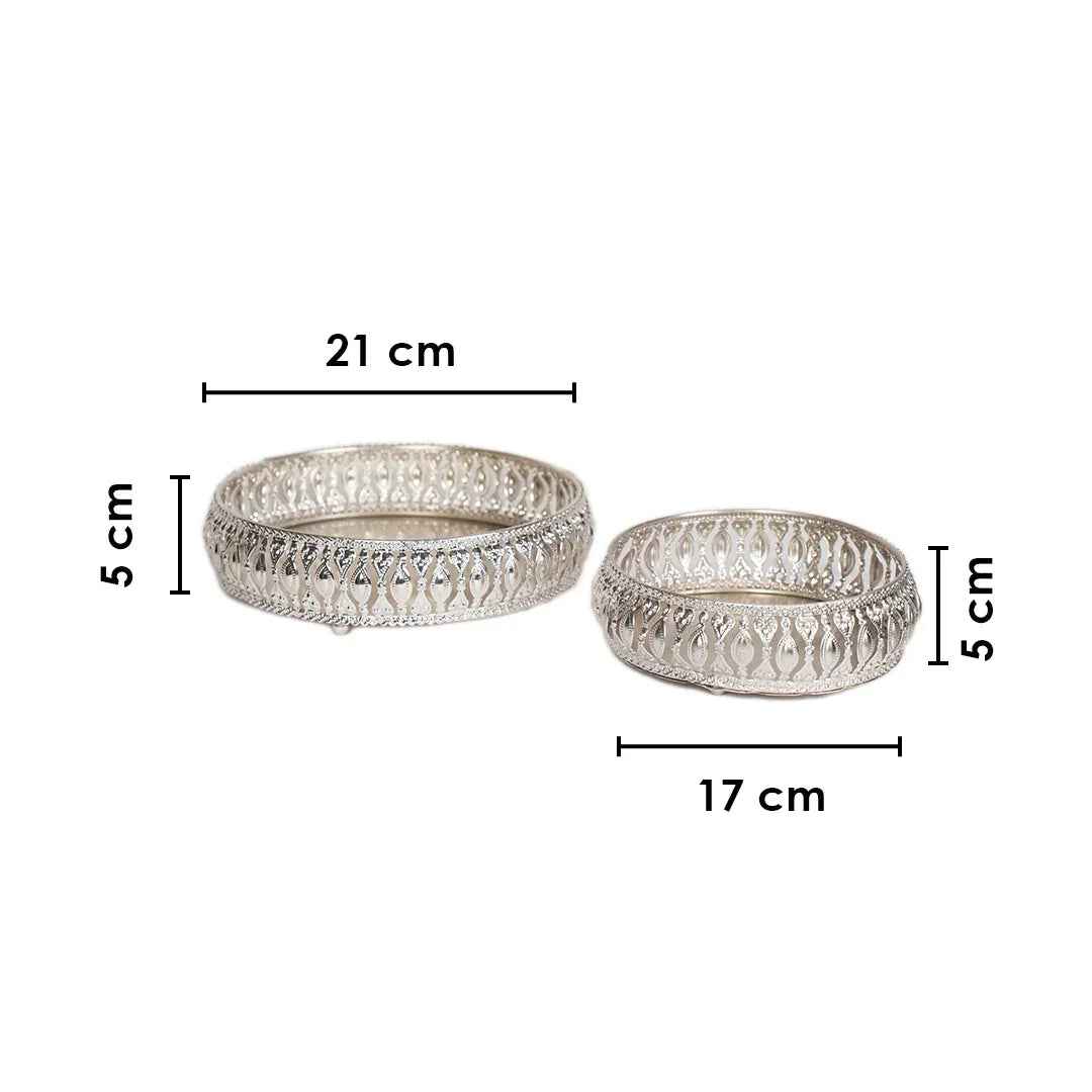 German Silver Serving Trays Set of 2