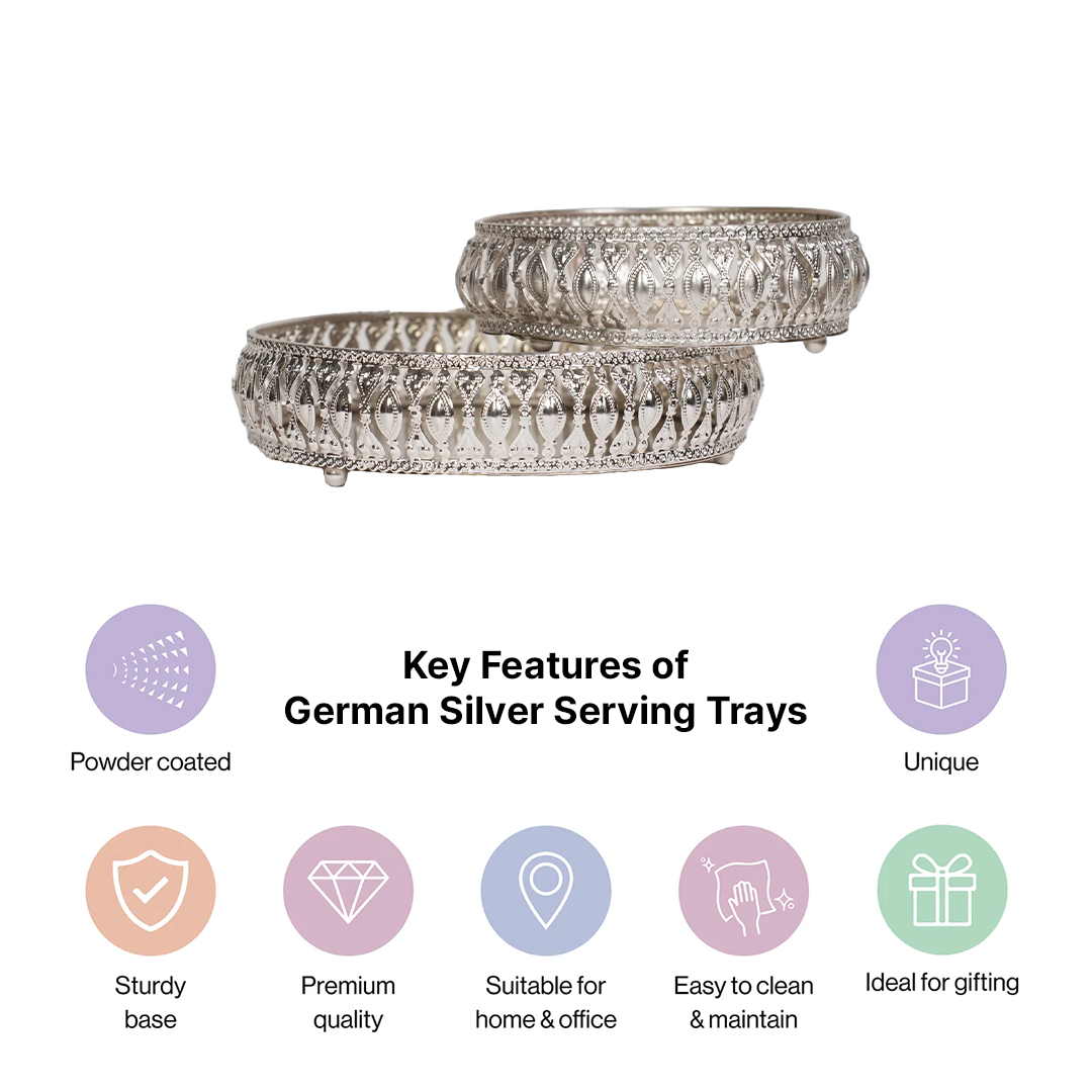 German Silver Serving Trays Set of 2