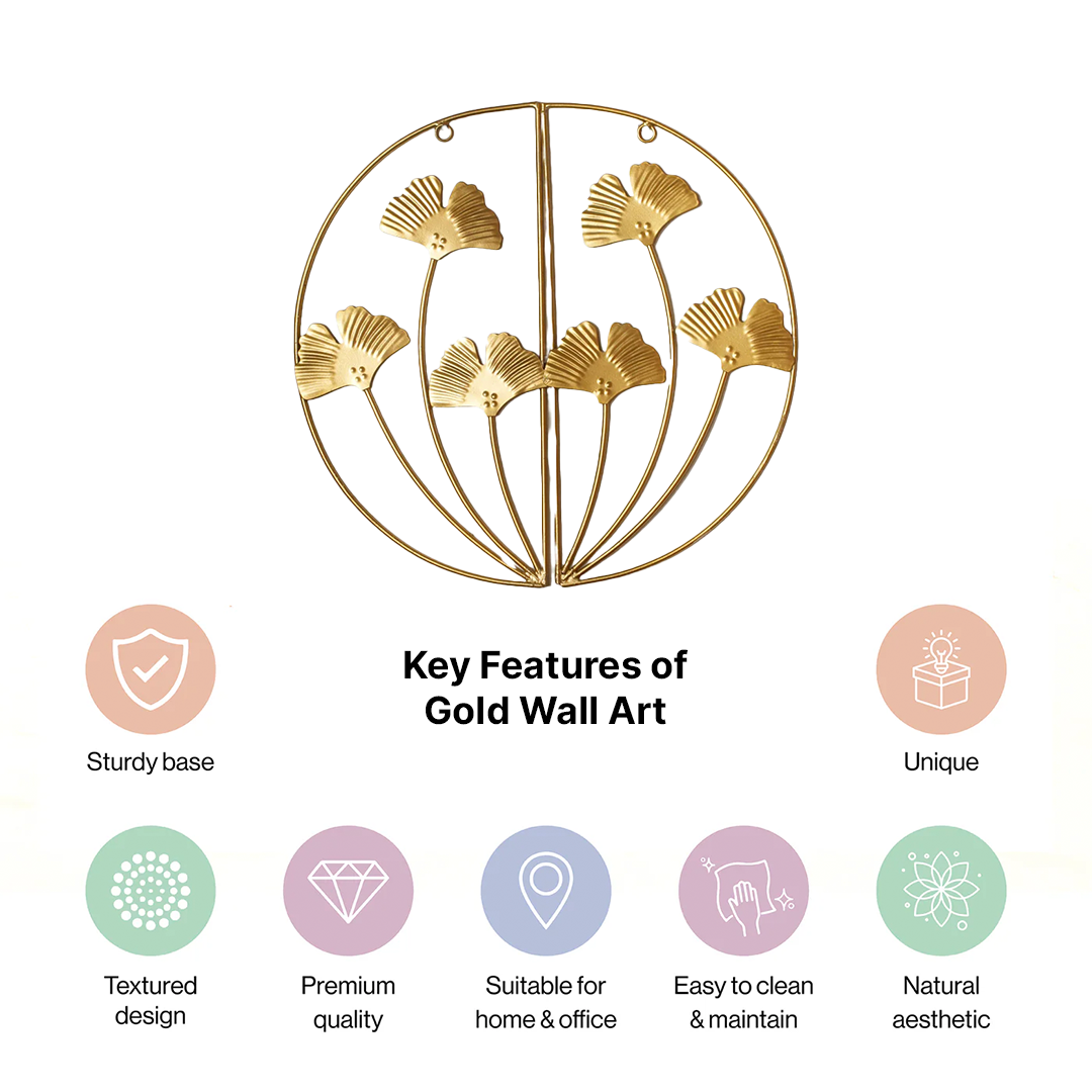 Gold Ginkgo Wall Art