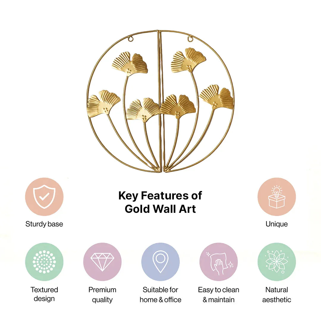 Gold Ginkgo Wall Art