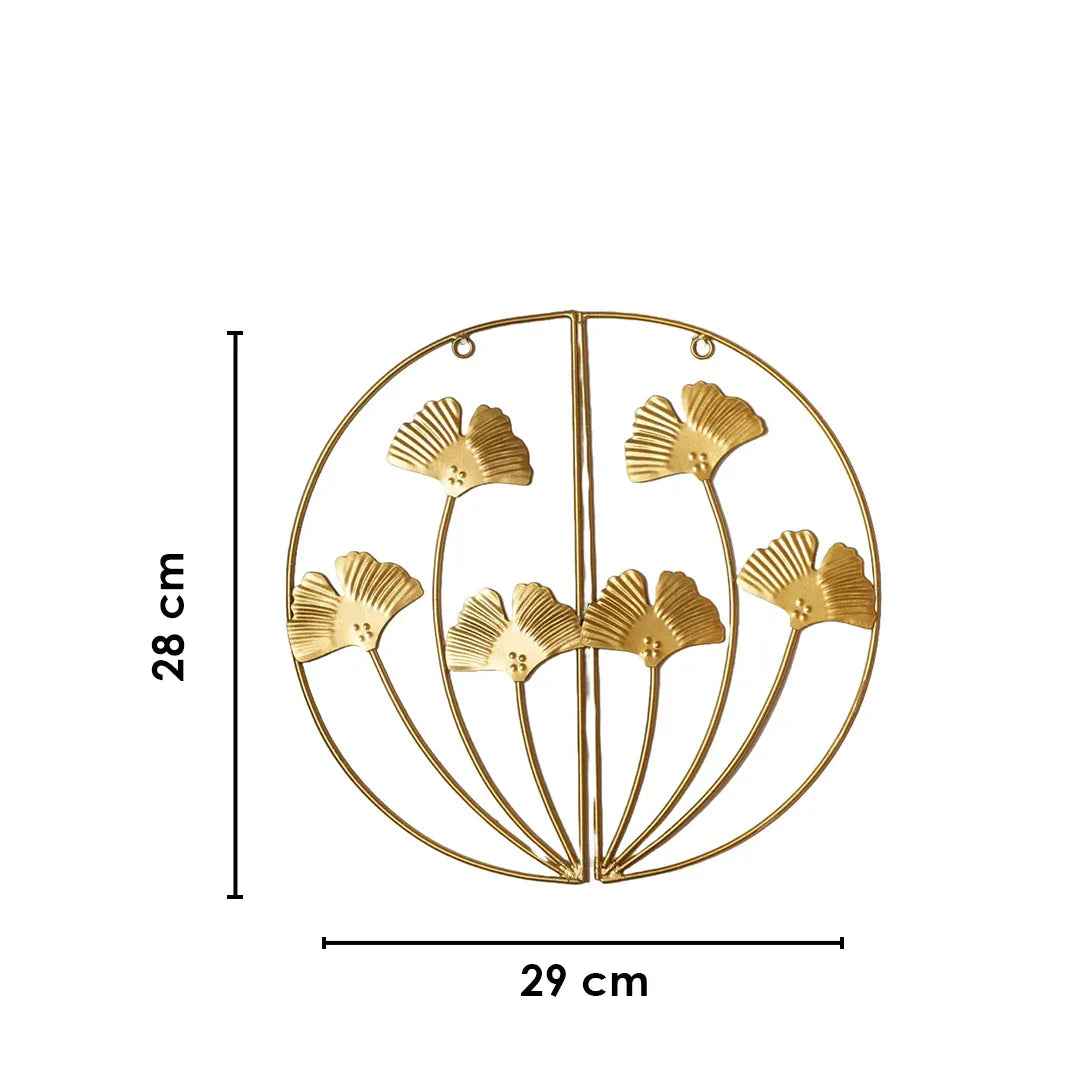Metal Gold Ginkgo Wall Art