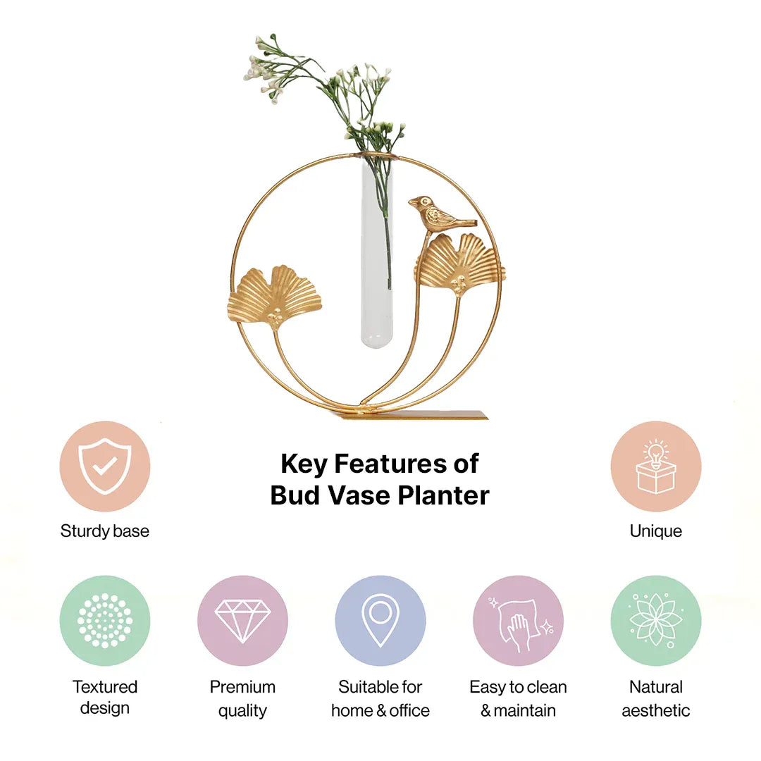 Gold Leaf Bud Vase Planter