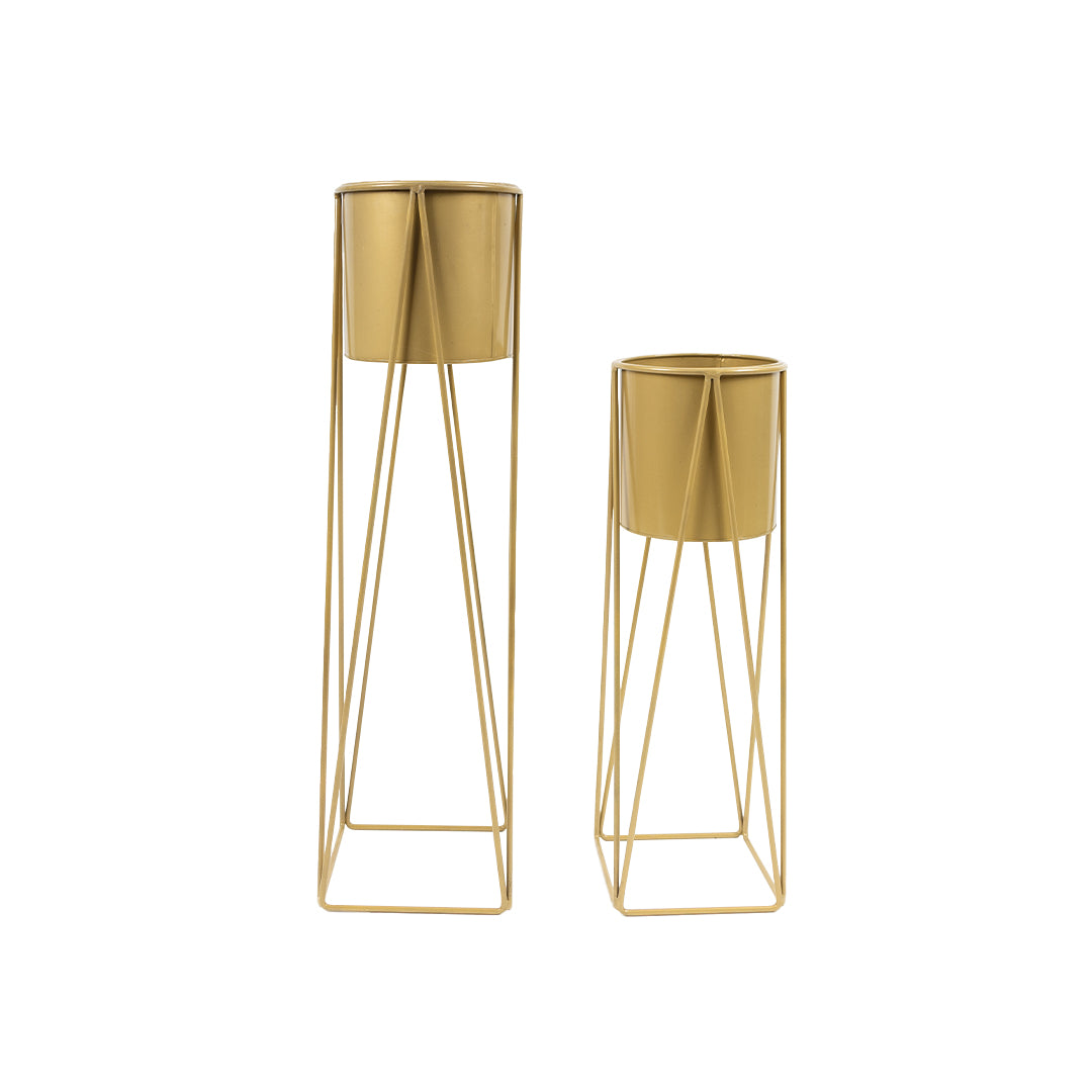 Triangle Stand - Golden Planter - Set of 2