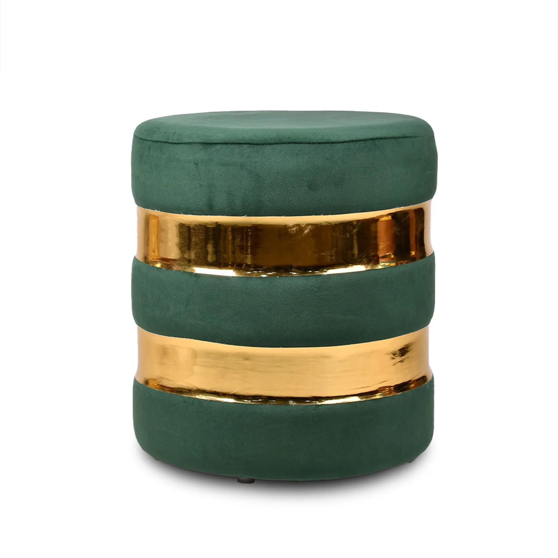 Ottoman Drum Stool Green 2