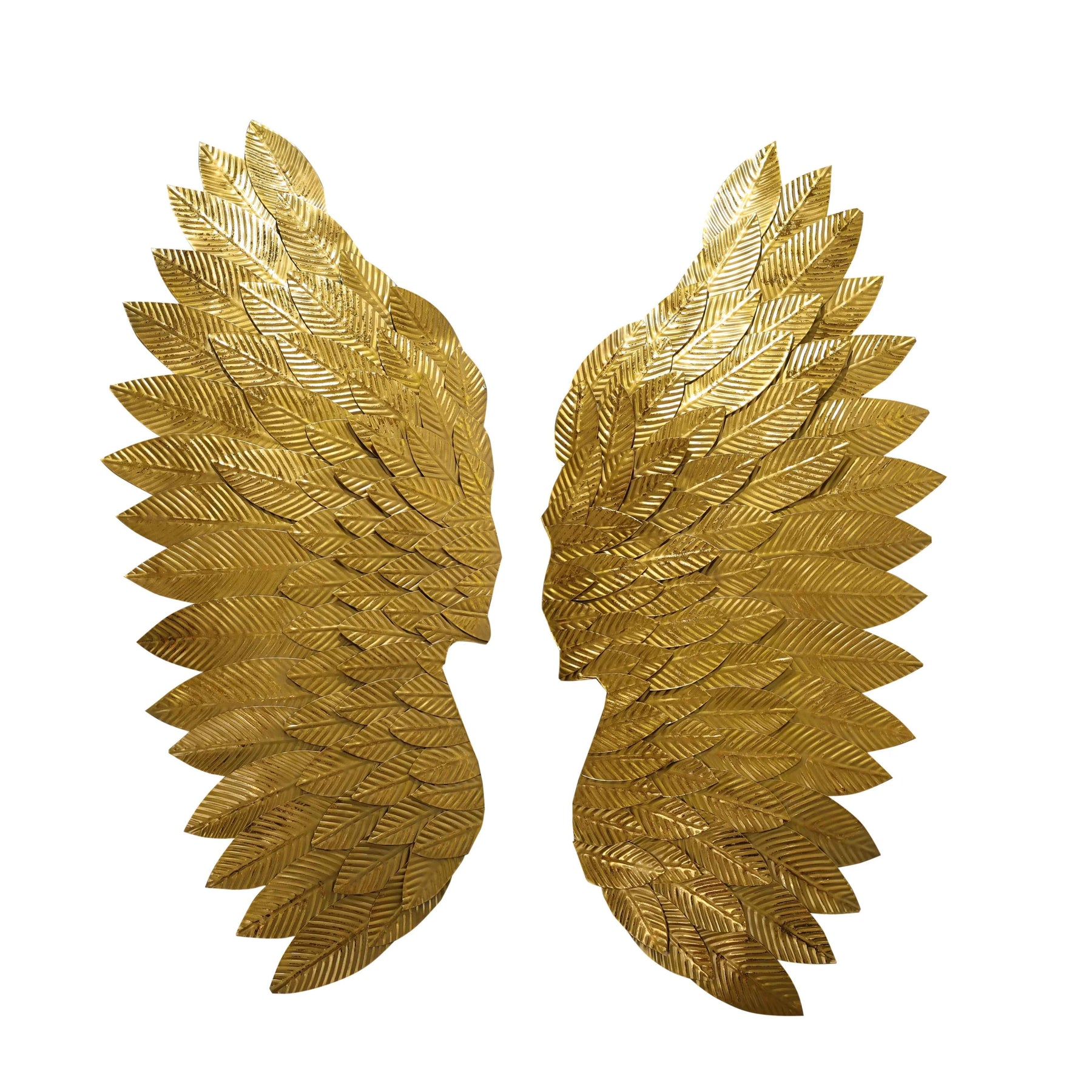 Royal Gold Angel Wings Metal Leaf Wall Art for Home Decor