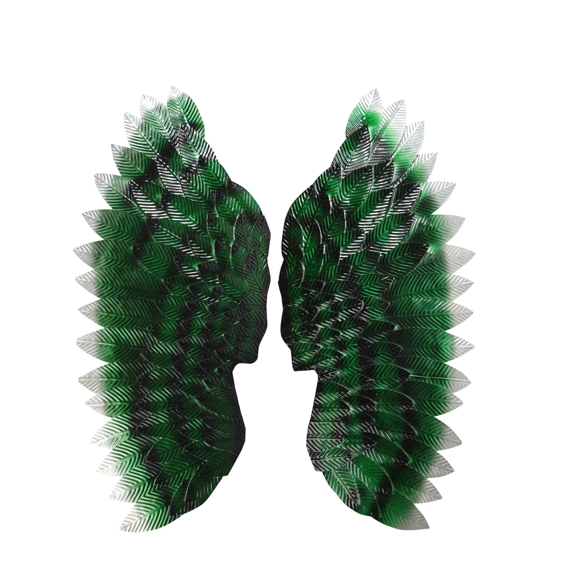 Emerald Angel Wings Metal Leaf Wall Art for Home Decor