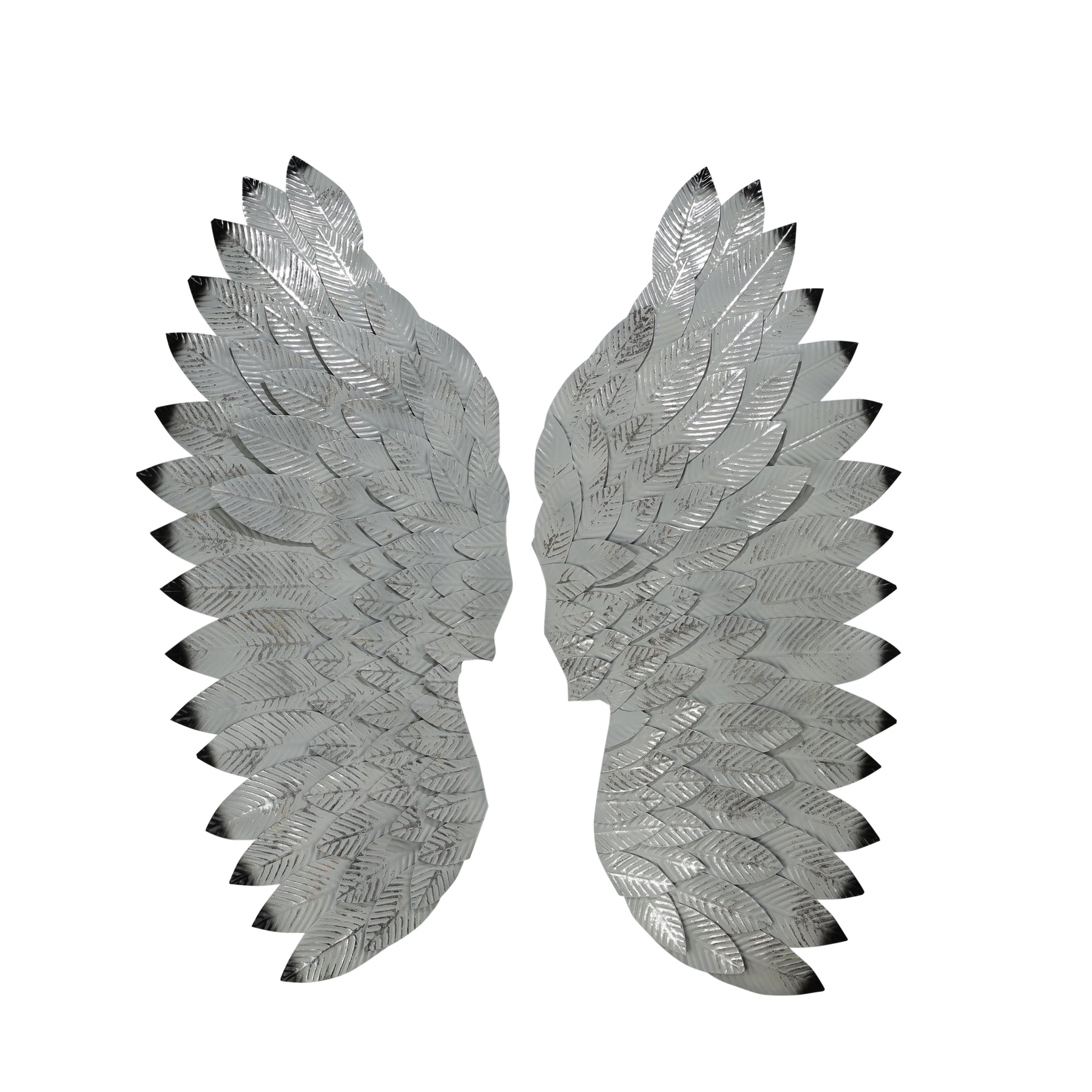 Angel Wings In Silver Metal Wall Art For Wall Decor In Living Room