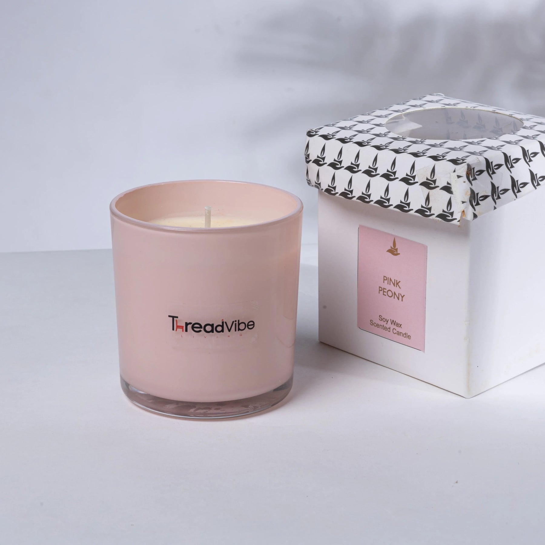 Threadvibe Living Natural Wax Scented Candle Jar In Pink Peony