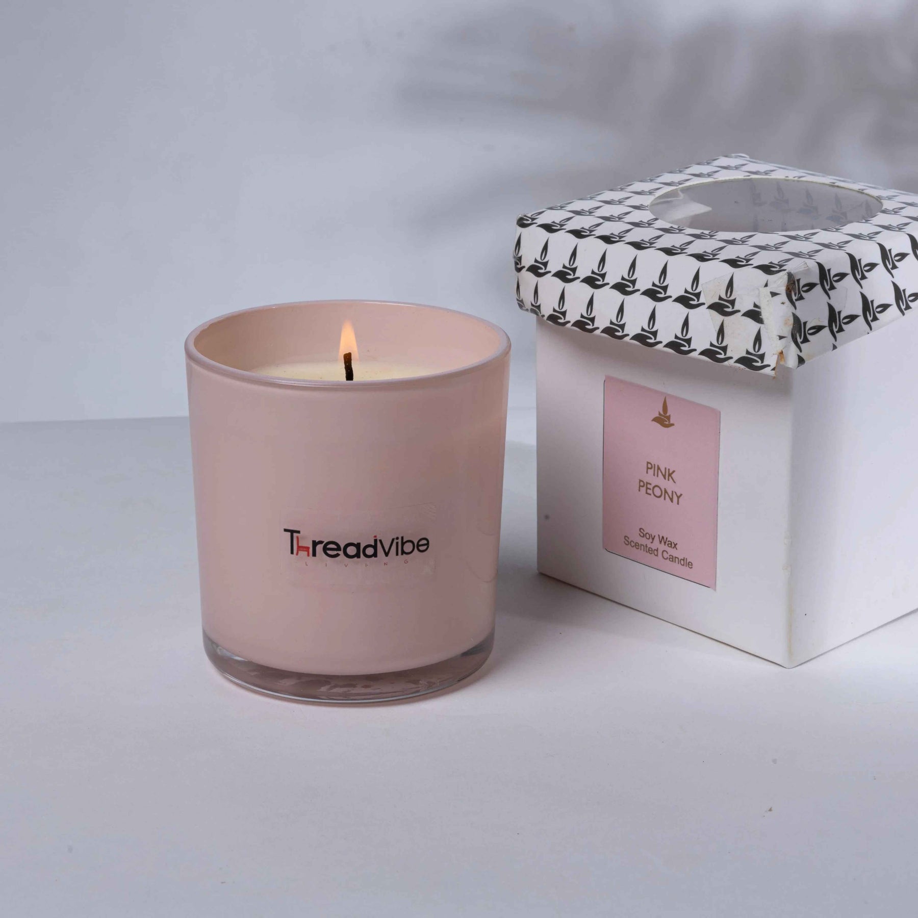 Threadvibe Living Natural Wax Scented Candle Jar In Pink Peony