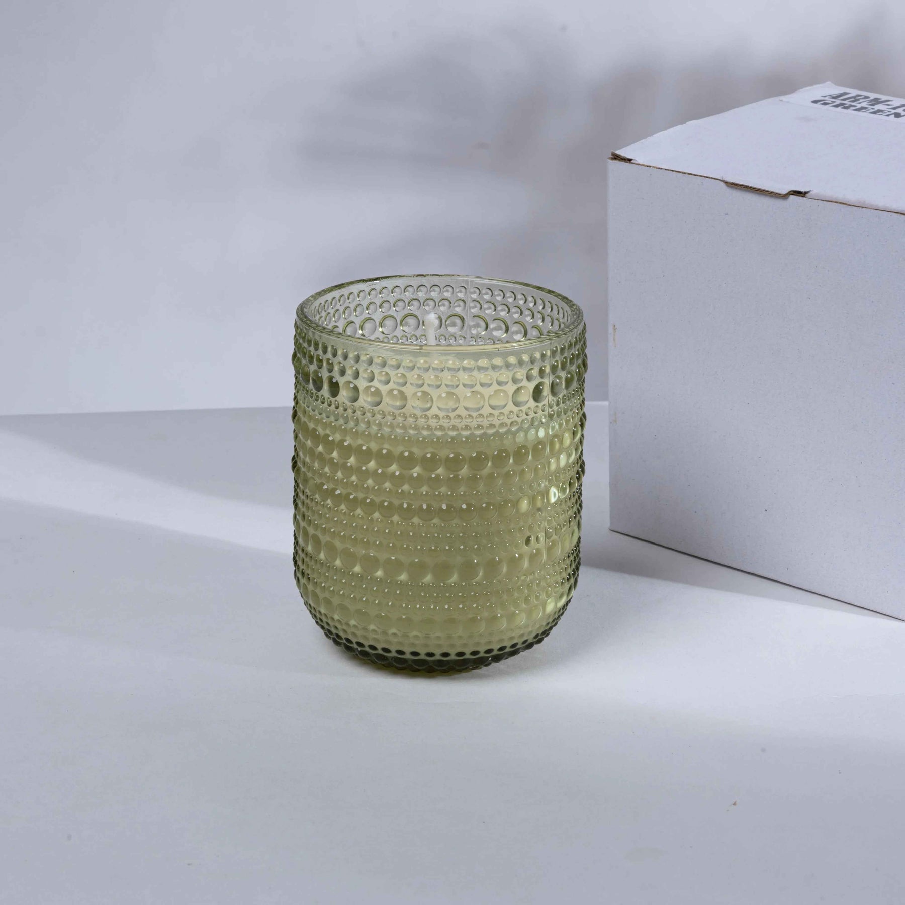Premium Natural Scented candle in Lite Yellow Decorative Glass
