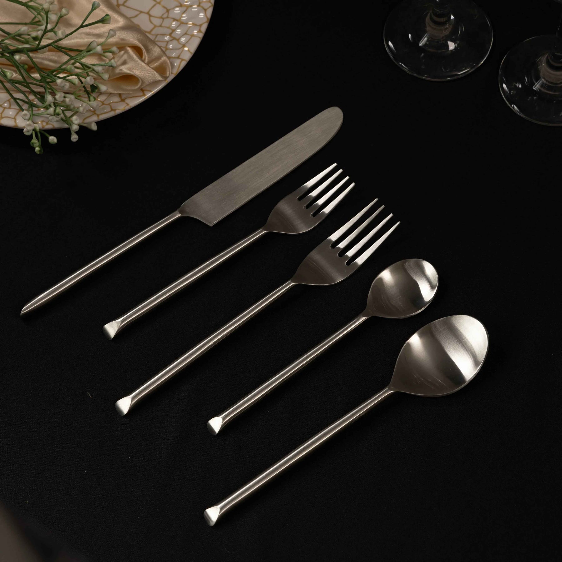 Premium Matt Finish Stainless Steel Cutlery set of 5