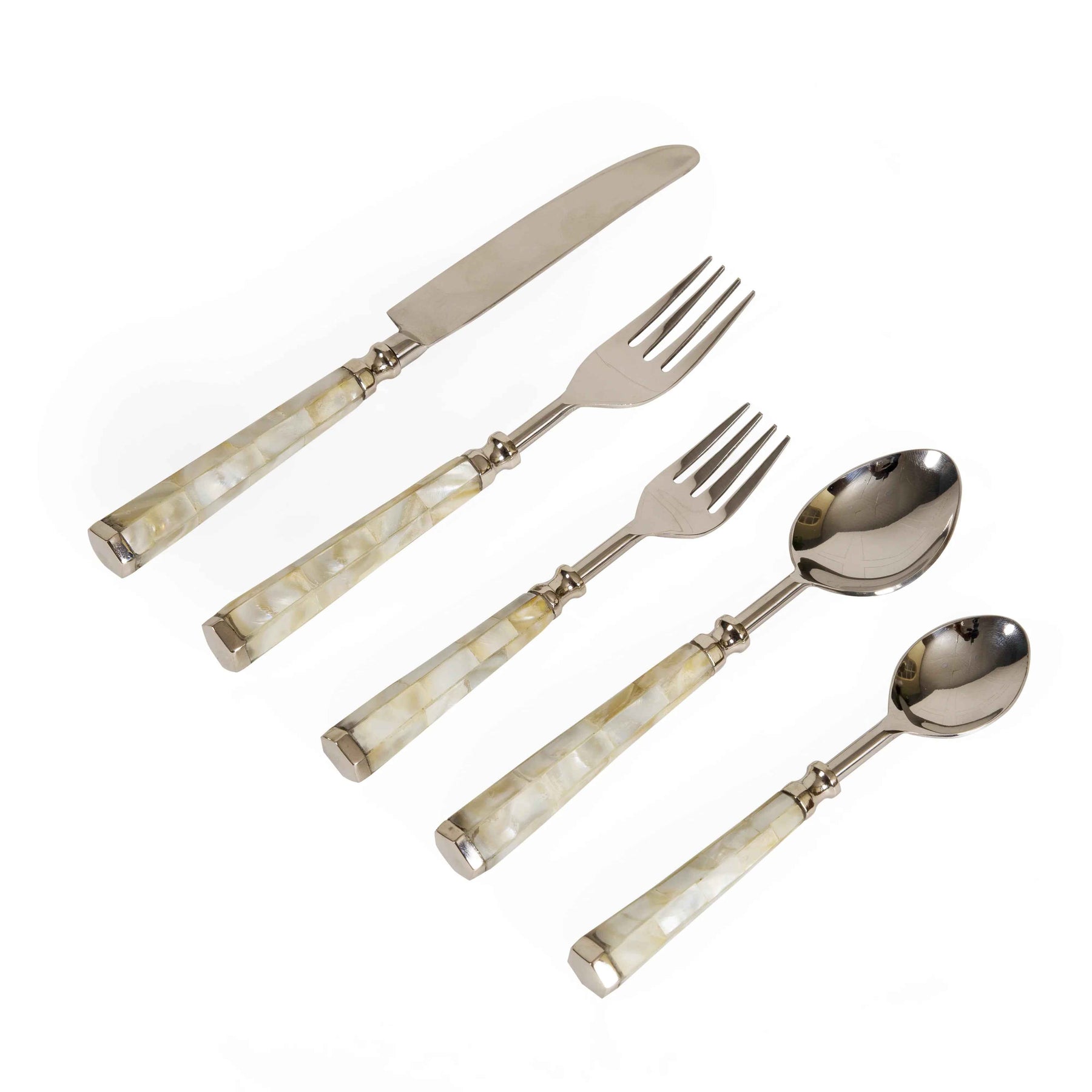 Mother Of Pearl Stainless Steel Cutlery Set Of 5