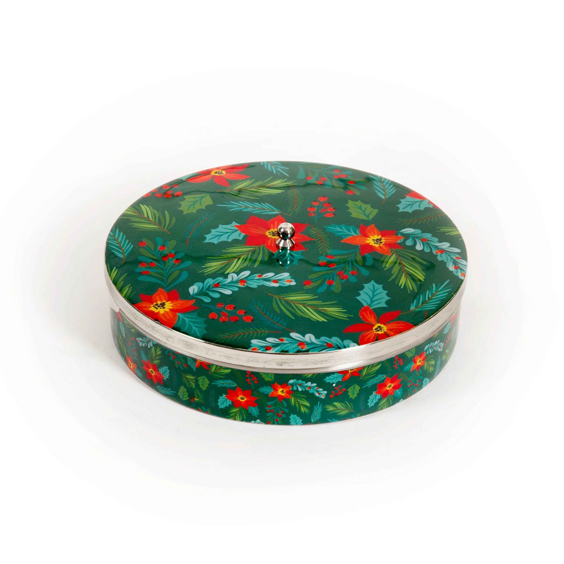 Premium Stainless Steel Masala Box (Spice Box) in Forest Bloom