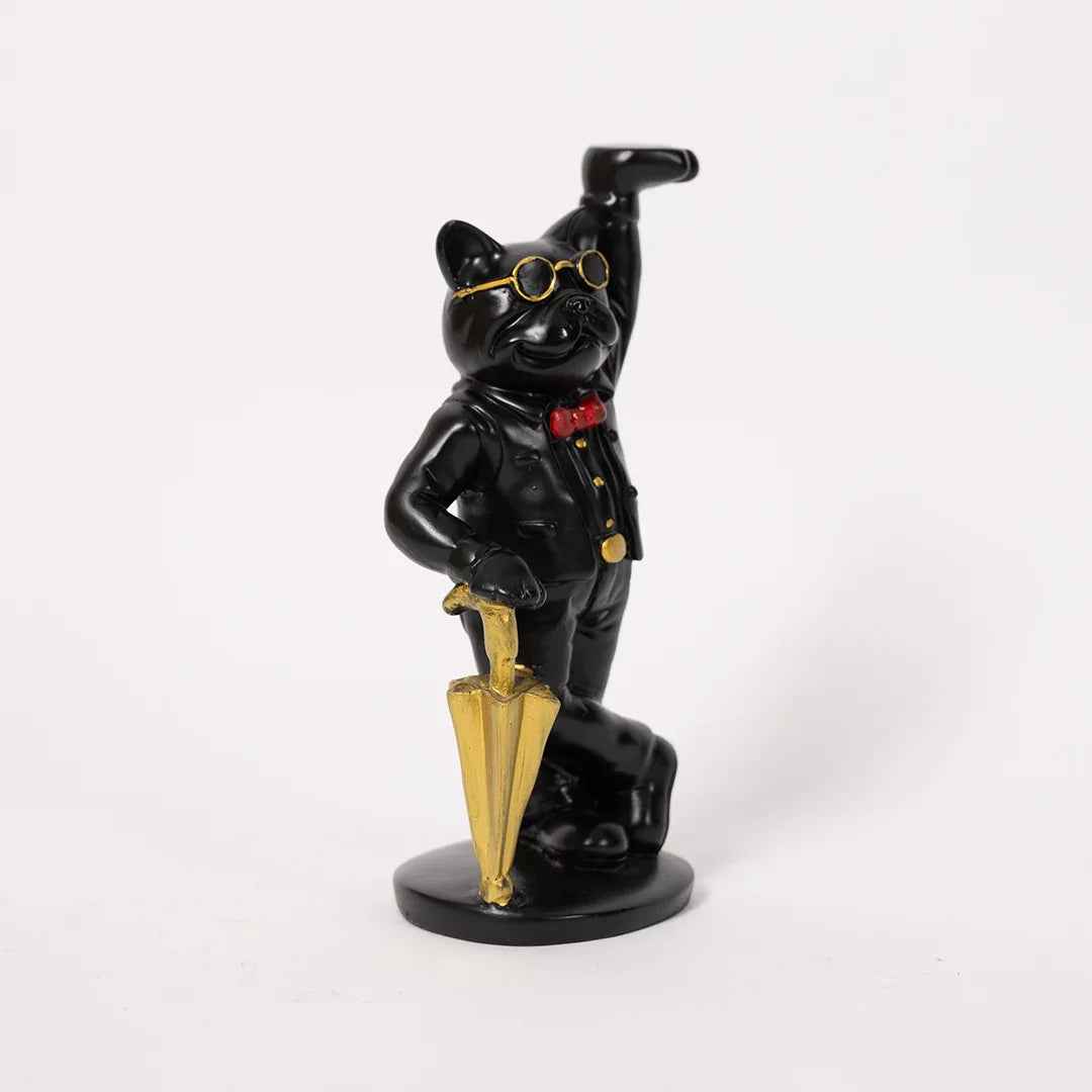 Decorative Gentleman Dog Showpiece with Umbrella