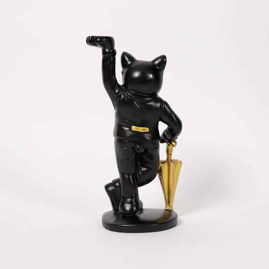 Decorative Gentleman Dog Showpiece with Umbrella