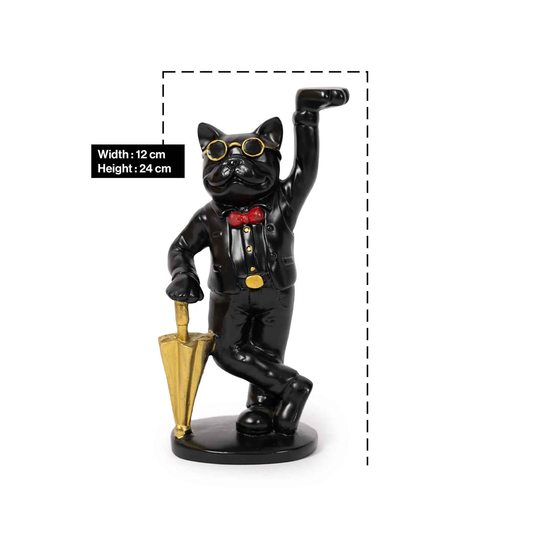 Decorative Gentleman Dog Showpiece with Umbrella