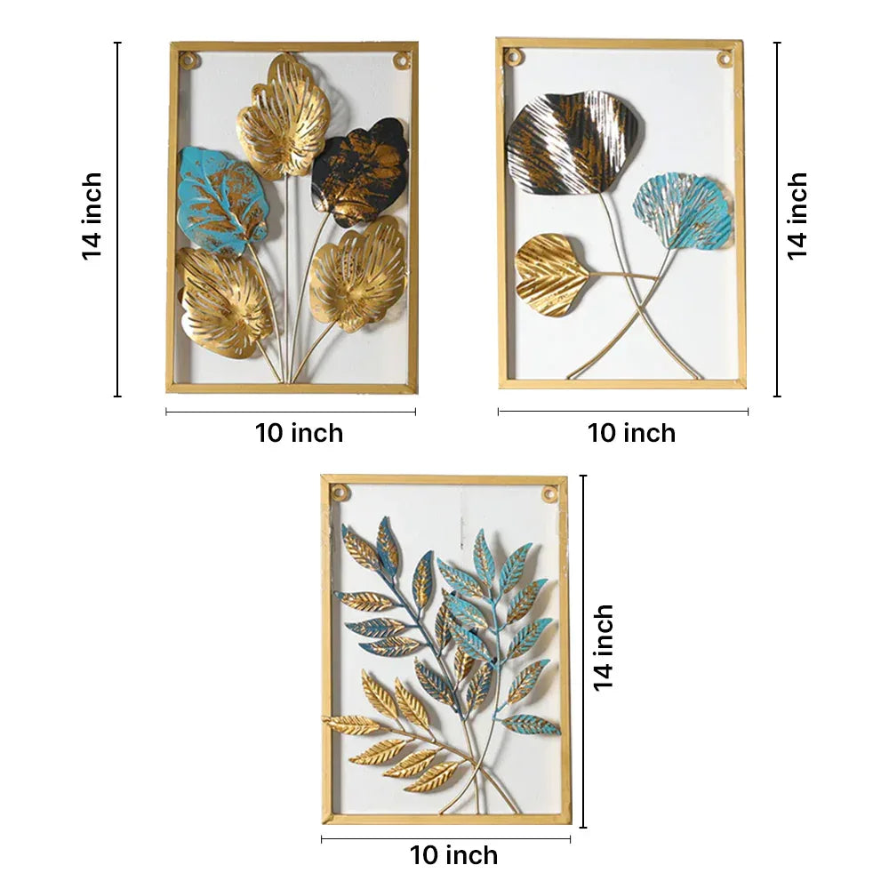 Leaf Wall Decor Metal Wall Art-Set of 3