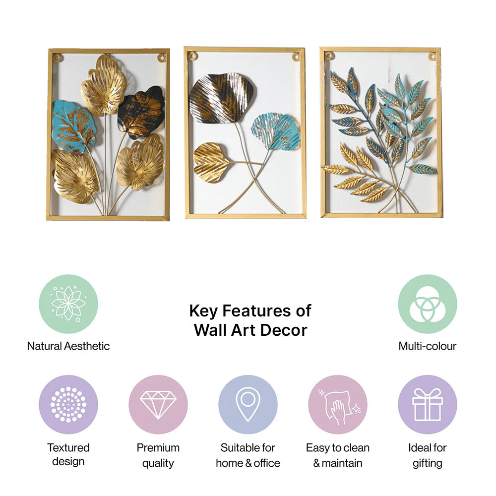 Leaf Wall Decor Metal Wall Art-Set of 3