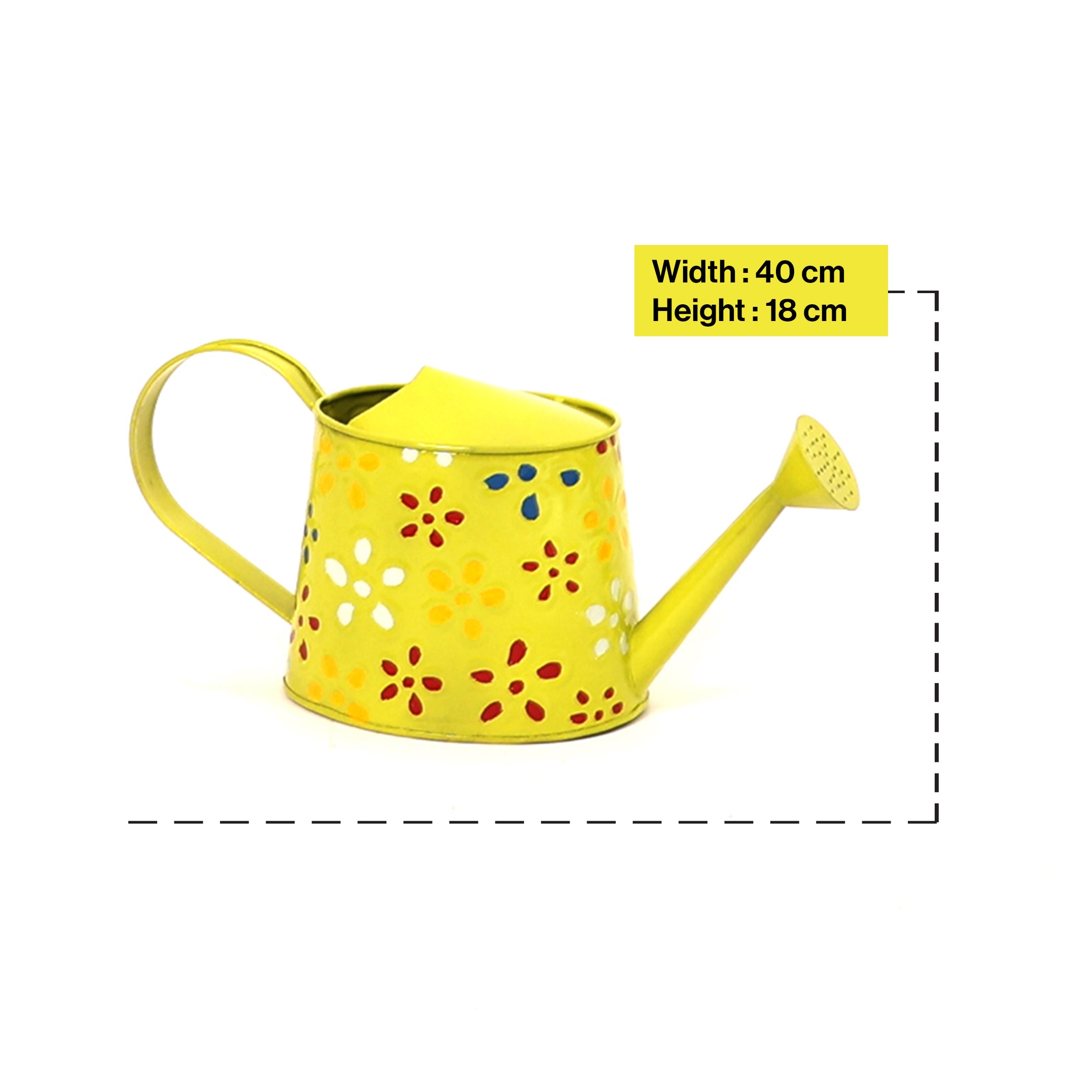 Traditional Watering Can - Large - Floral Print Green