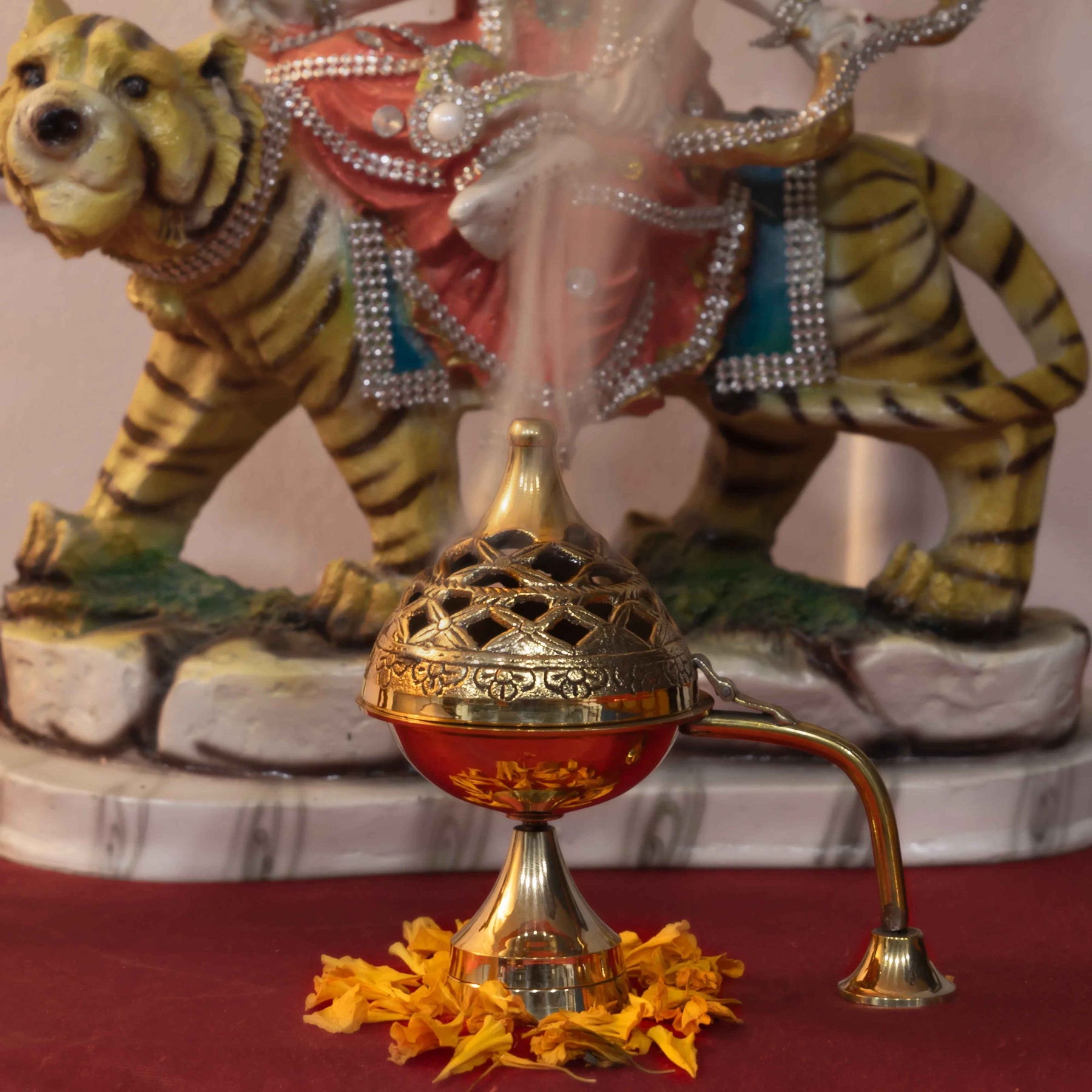 Brass Incense Burner, Dhoop Dani with Handle