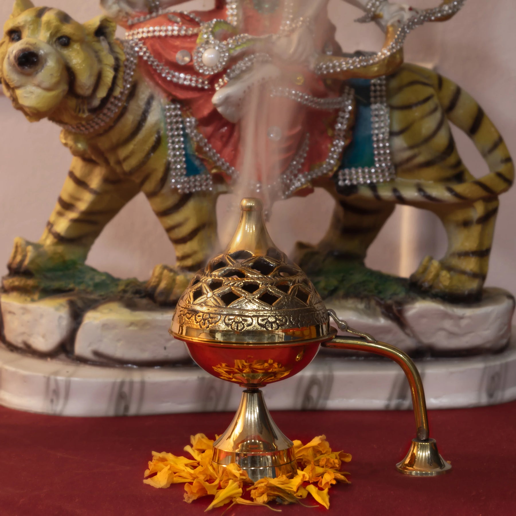 Brass Incense Burner, Dhoop Dani with Handle