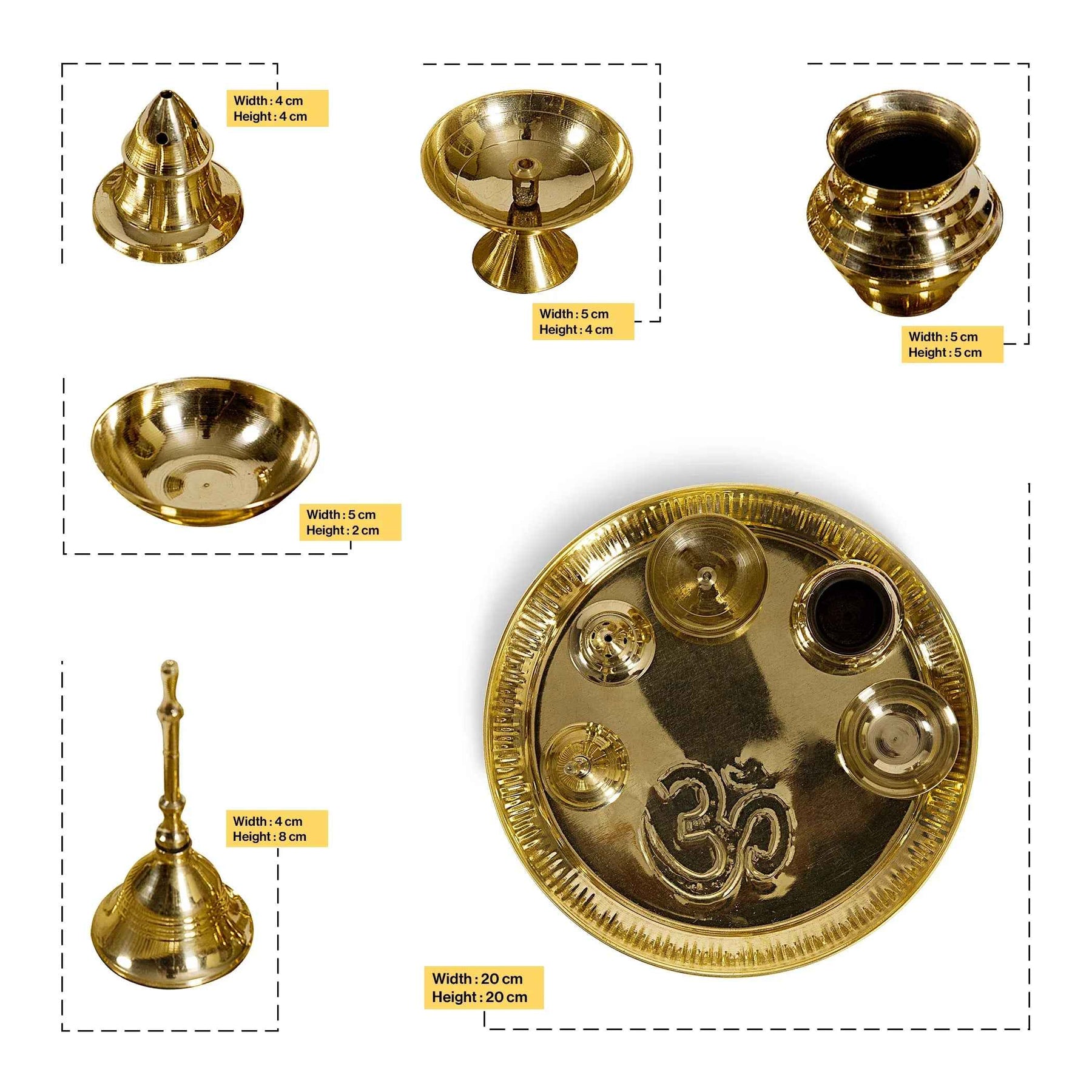 Traditional Golden Pooja Thali Set with Diya & Puja Essentials