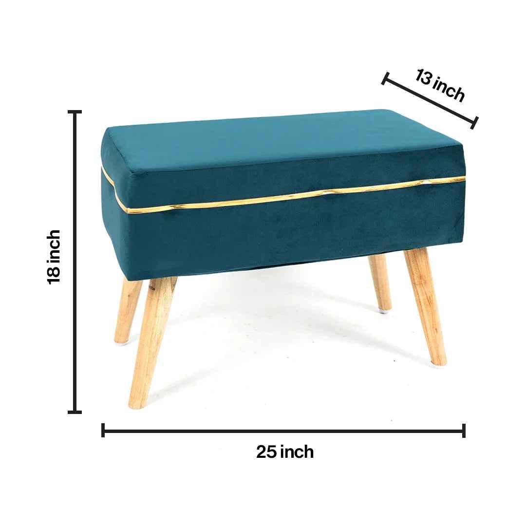 Velvet Oval Bench Set Of 2 in Powder Blue