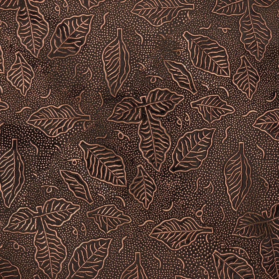 Round Mango Wood Side Table in Rose Gold for Living Room - Bedside Table for Drink & Snacks