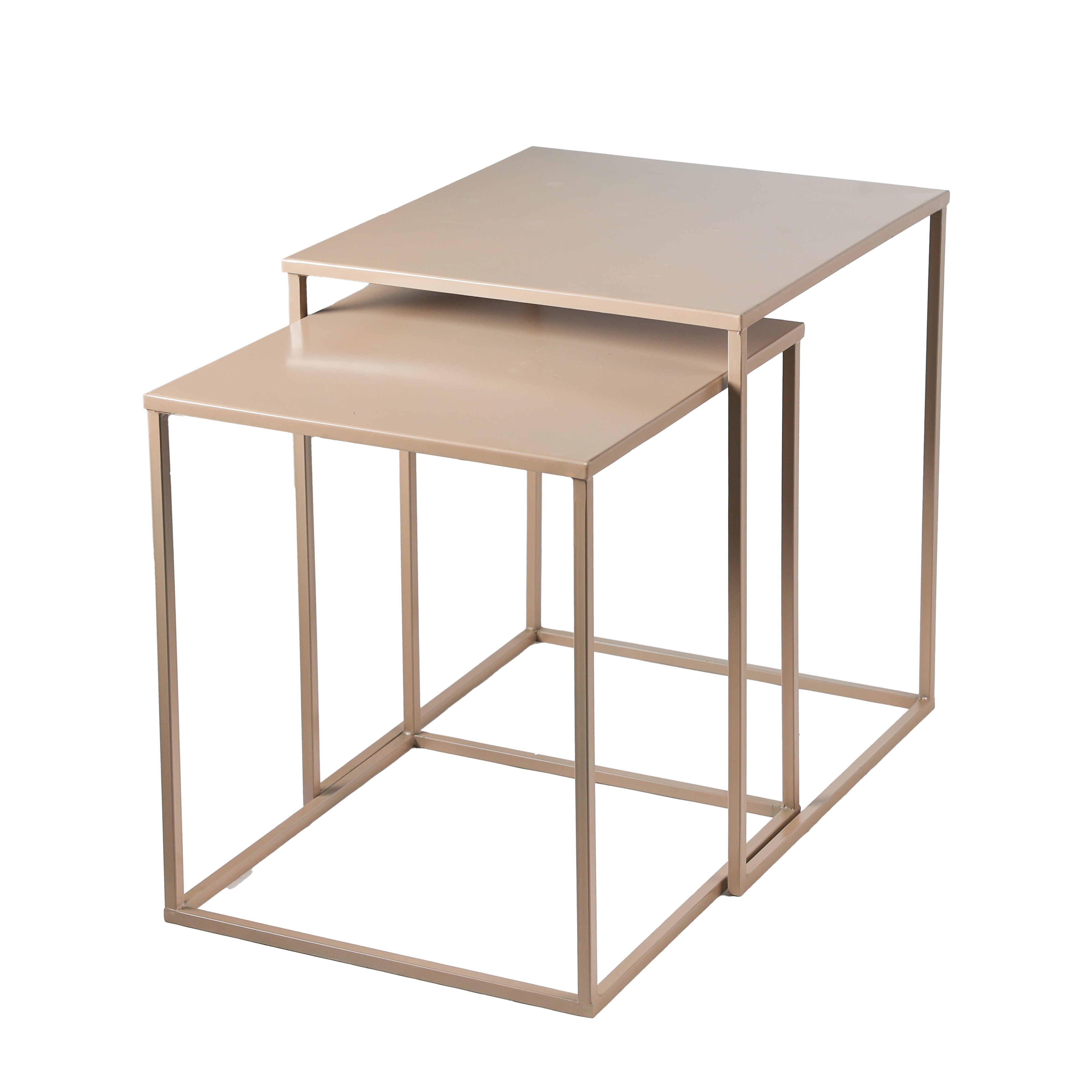 Metal Nesting Tables Set of 2 in Cream