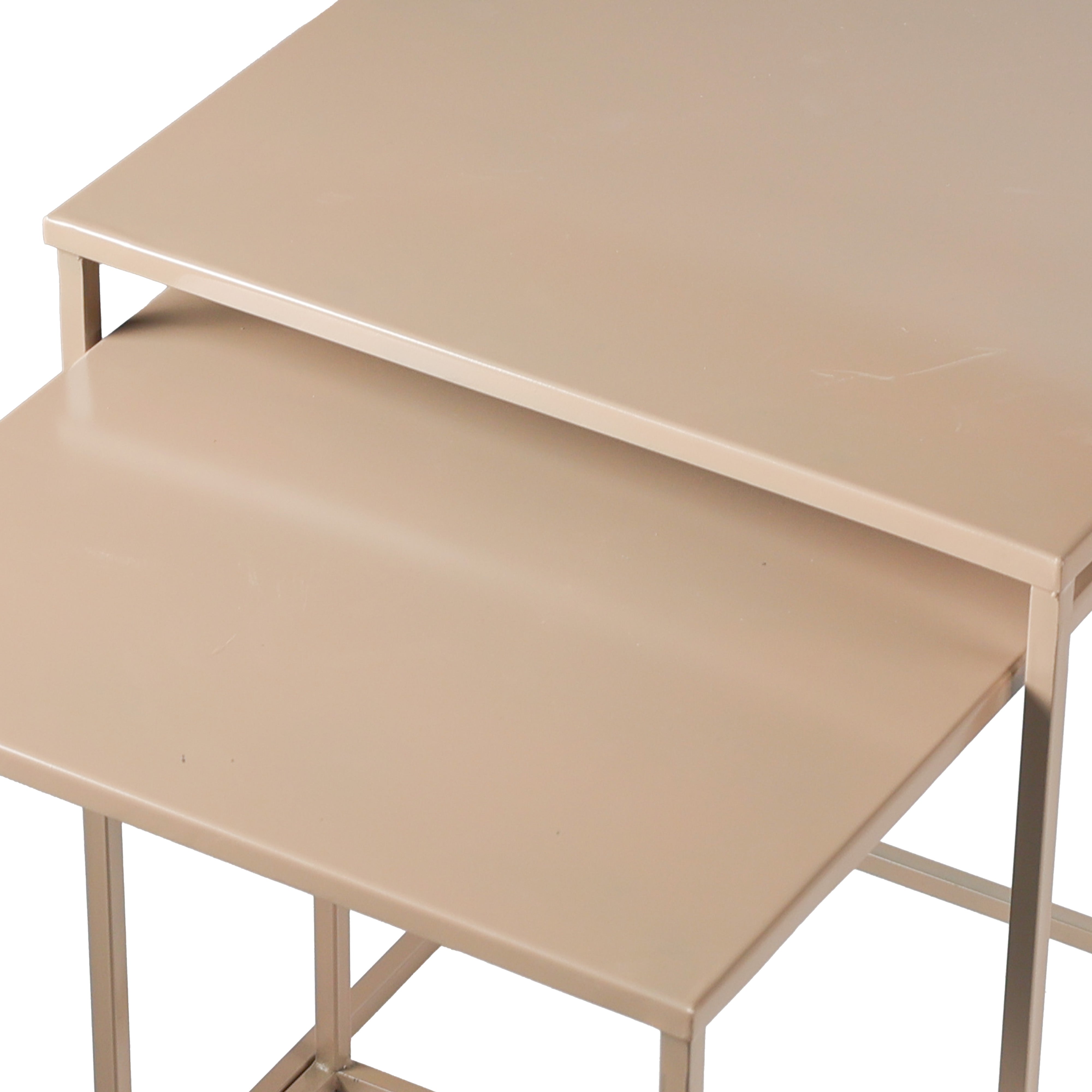 Metal Nesting Tables Set of 2 in Cream