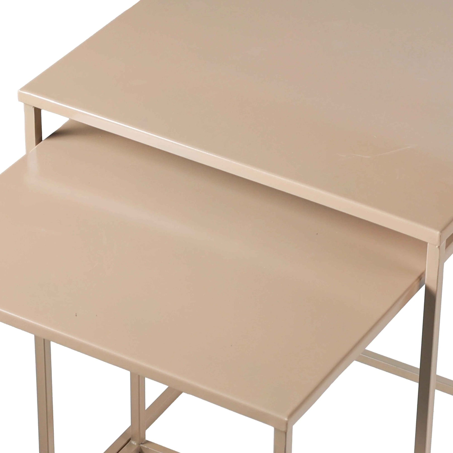 Metal Nesting Tables Set of 2 in Cream