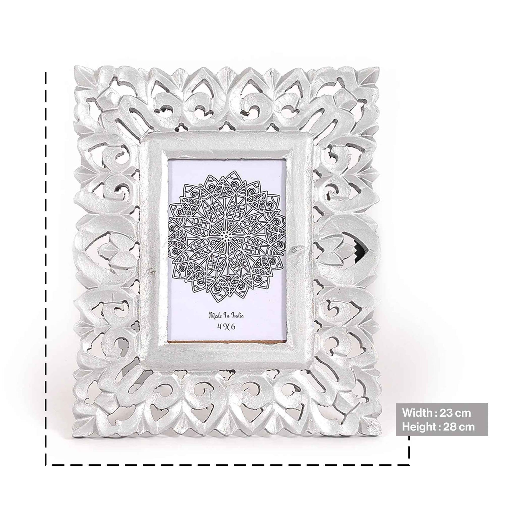 Handcrafted Wooden Antique Silver Photo Frame