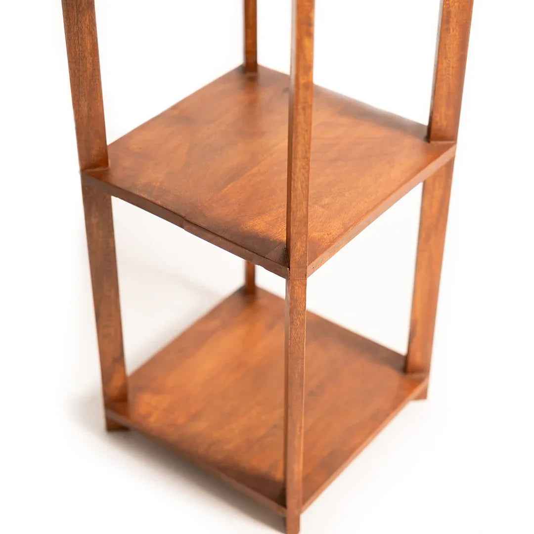 Wooden Shelf Floor Lamp for Living Room