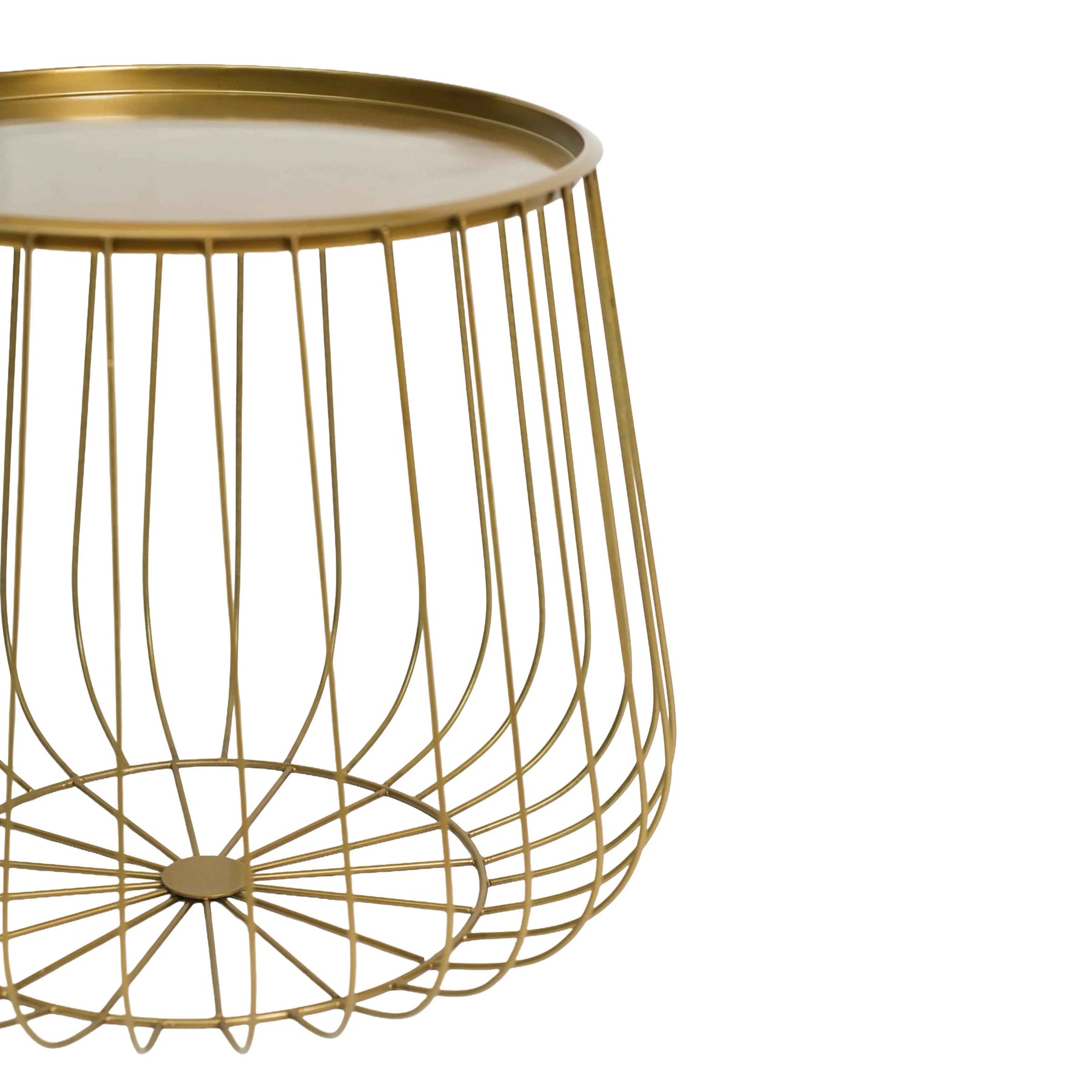 Golden Round Wire Side Table