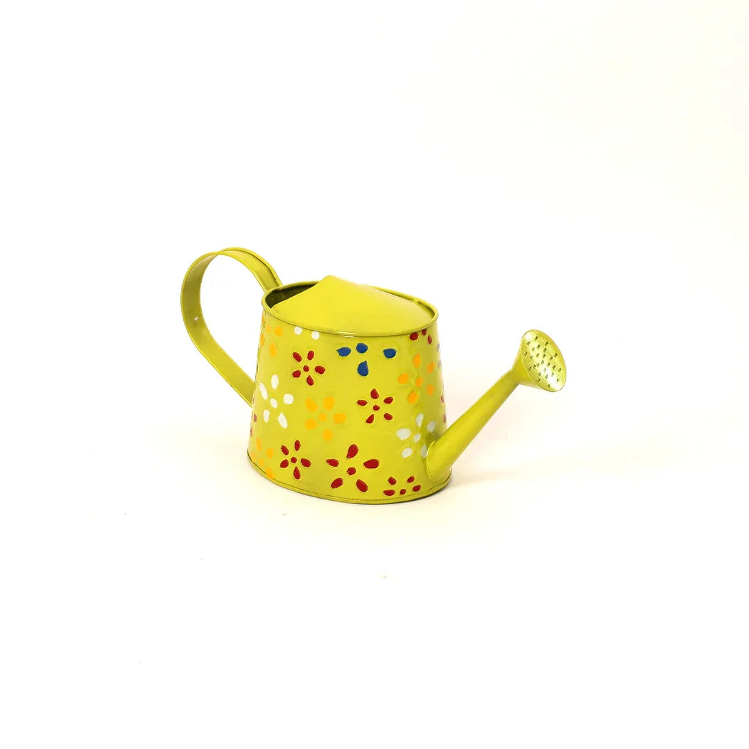 Traditional Watering Can in Floral Print Green (Large)