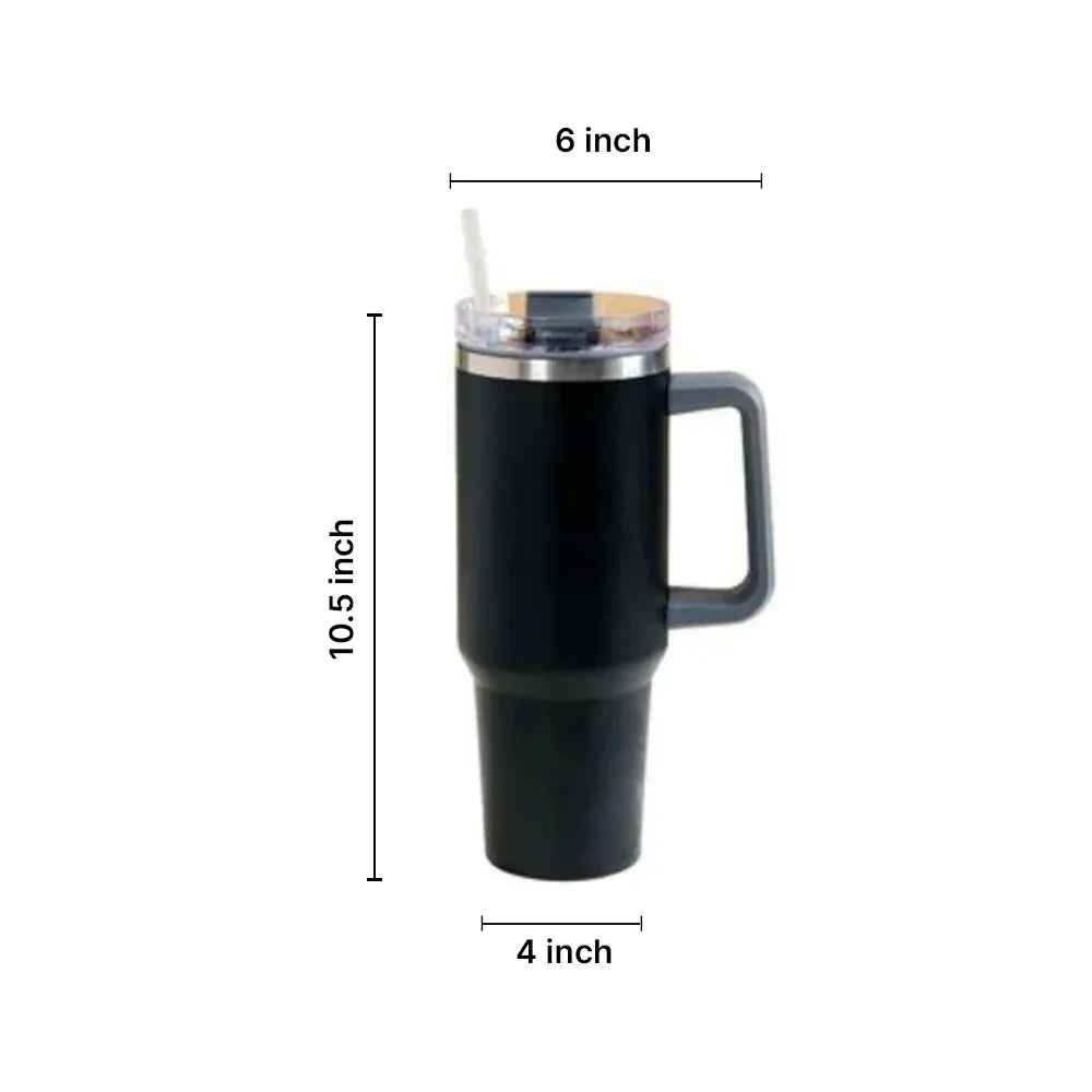 Premium Insulated Tumbler with Handle in Midnight Black