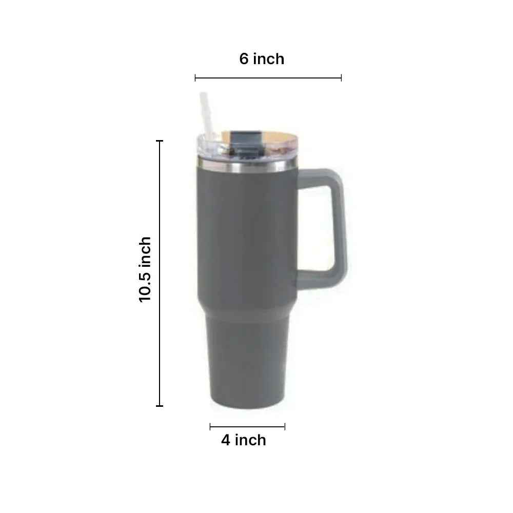 Premium Insulated Tumbler with Handle in Grey