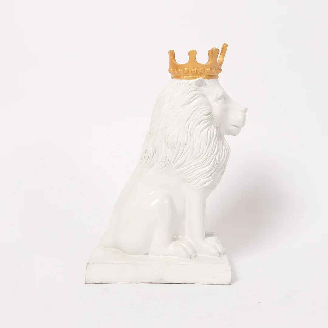 Modern Artistic White King Lion Decorative Showpiece