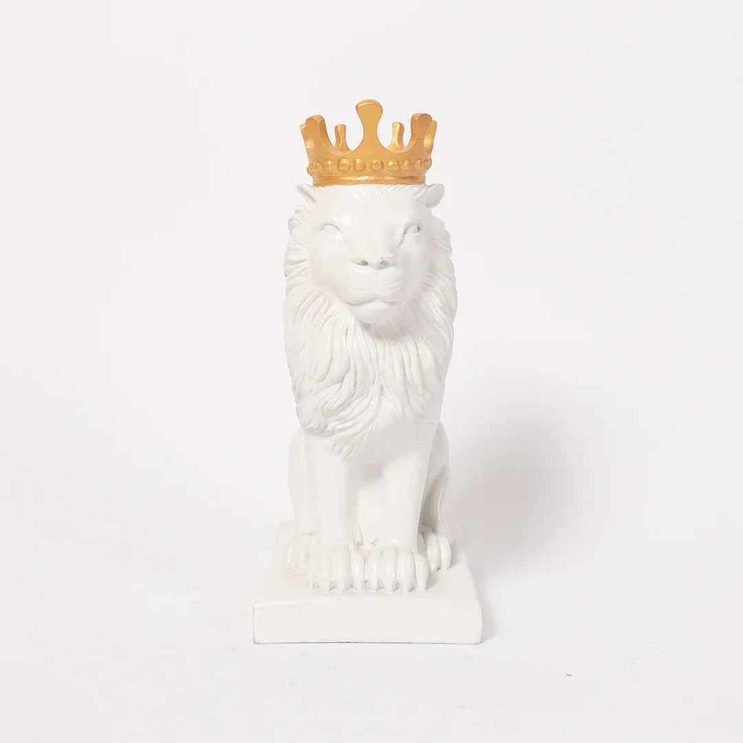 Modern Artistic White King Lion Decorative Showpiece